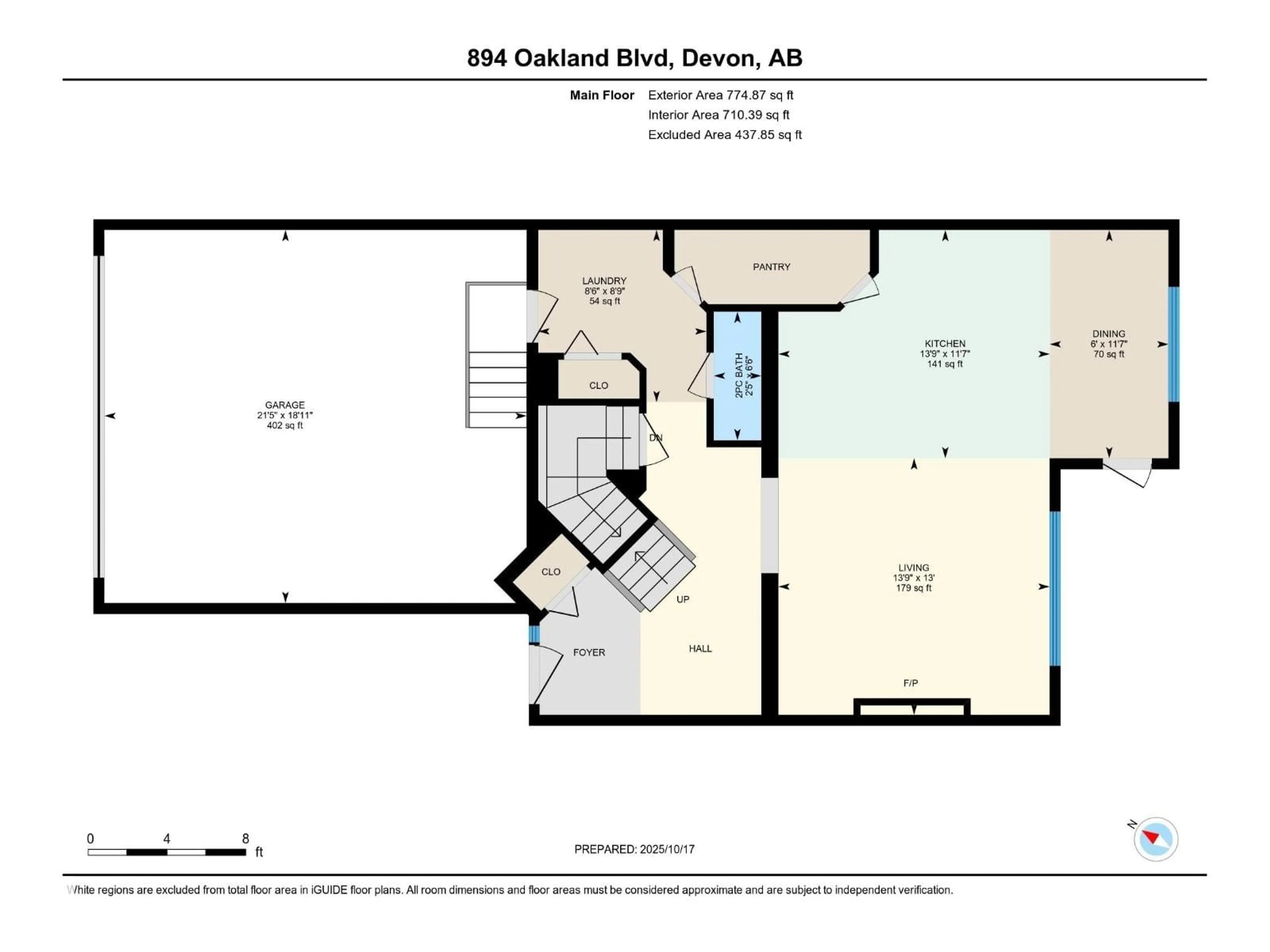 Floor plan for 894 OAKLAND BV, Devon Alberta T9G2E5