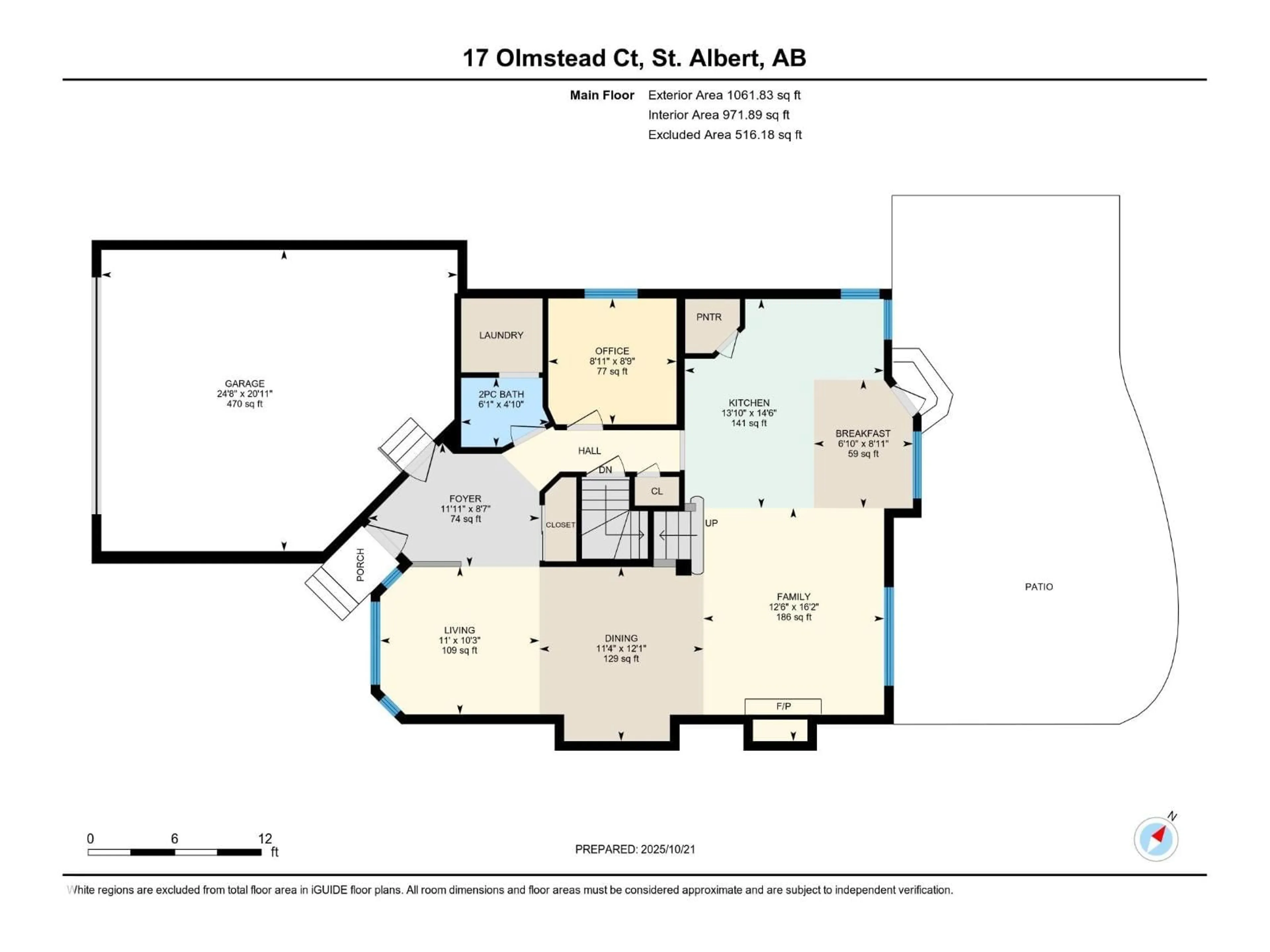 Floor plan for 17 OLMSTEAD CT, St. Albert Alberta T8N6R5