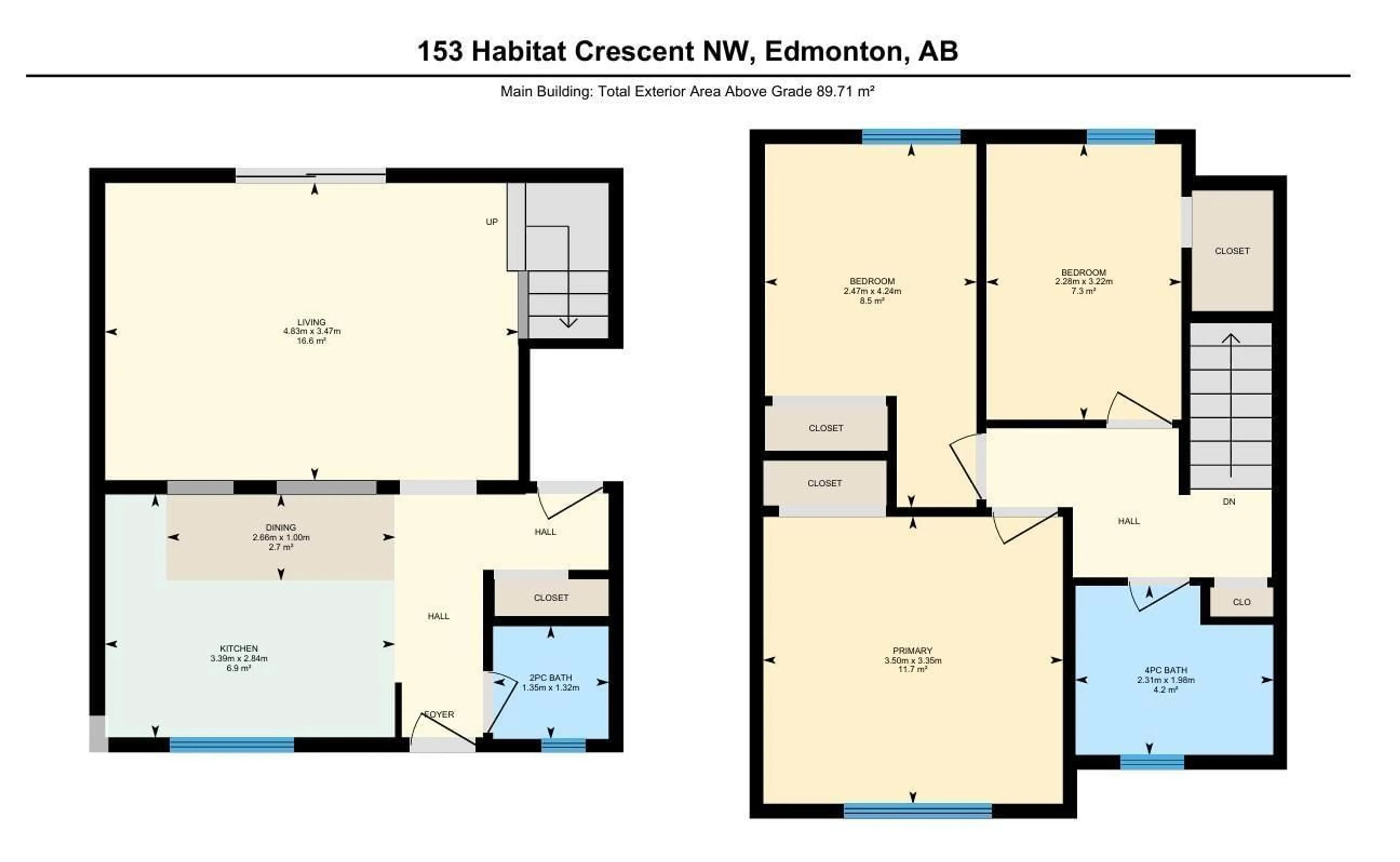 Floor plan for 153 HABITAT CR, Edmonton Alberta T5A3K8