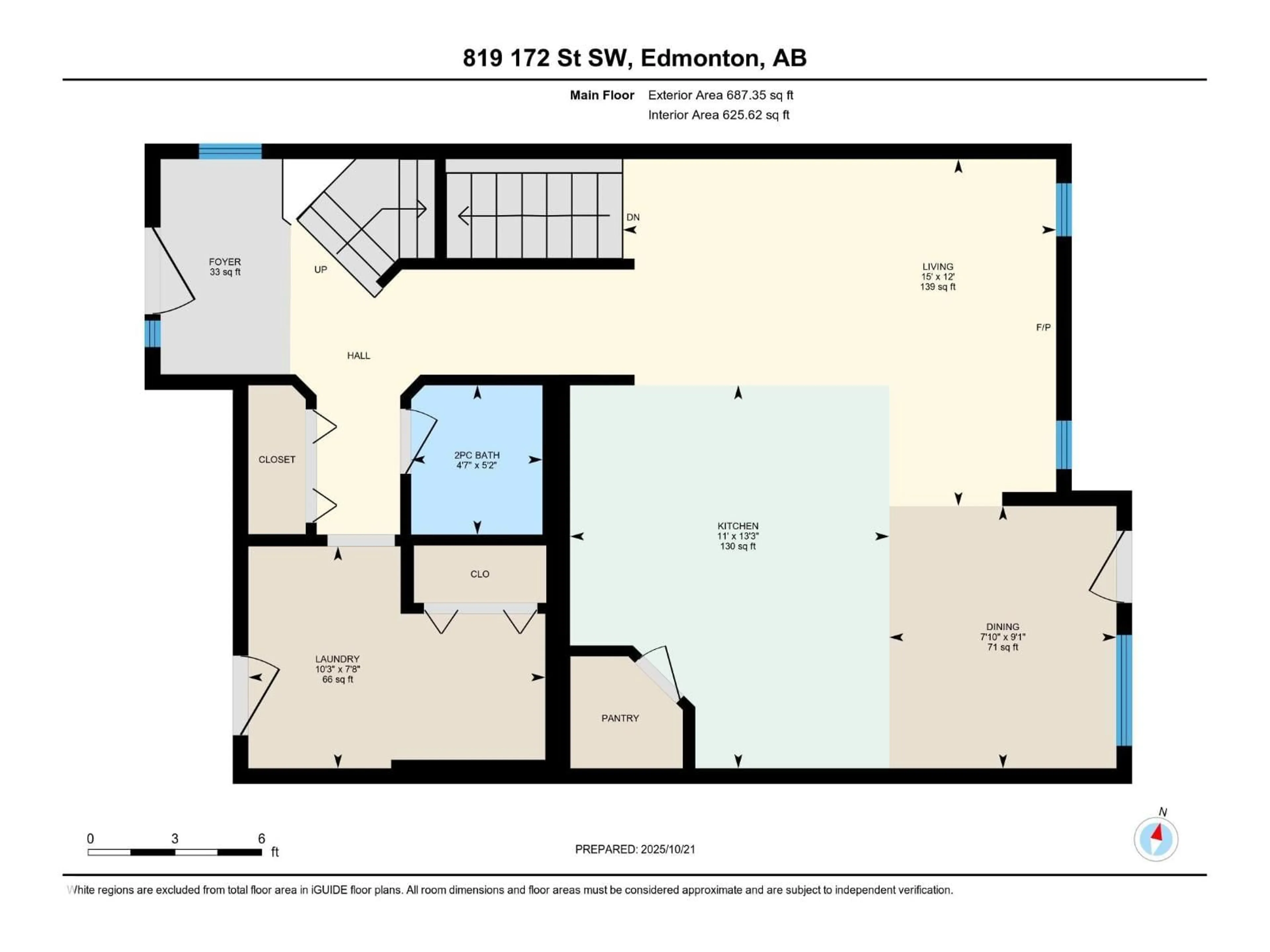 Floor plan for 819 172 ST, Edmonton Alberta T6W0M6