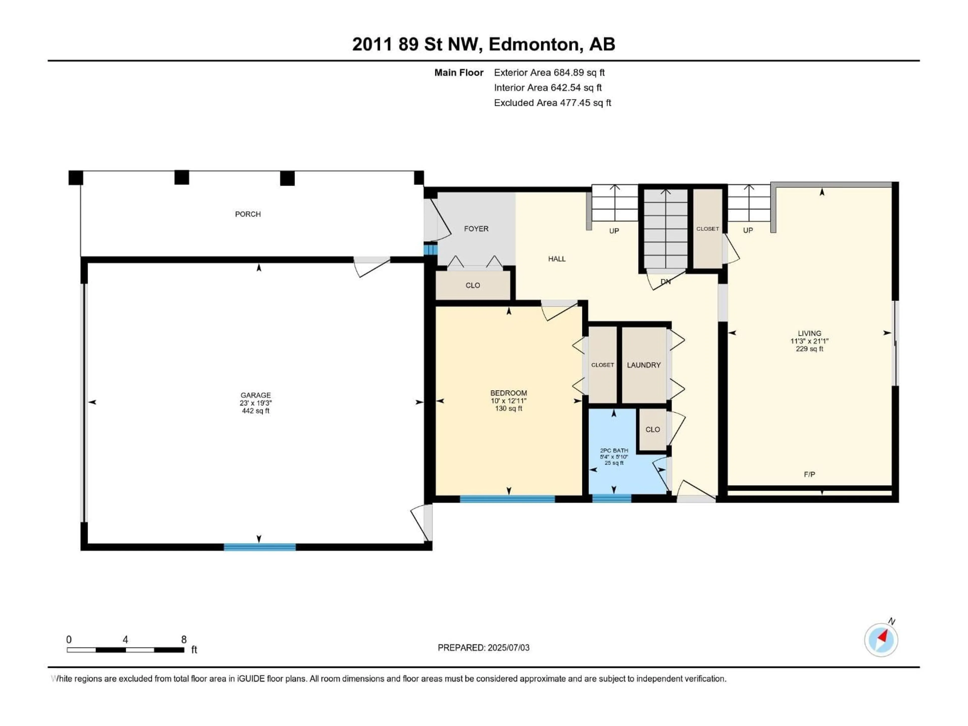 Floor plan for NW - 2011 89 ST, Edmonton Alberta T6K2A2