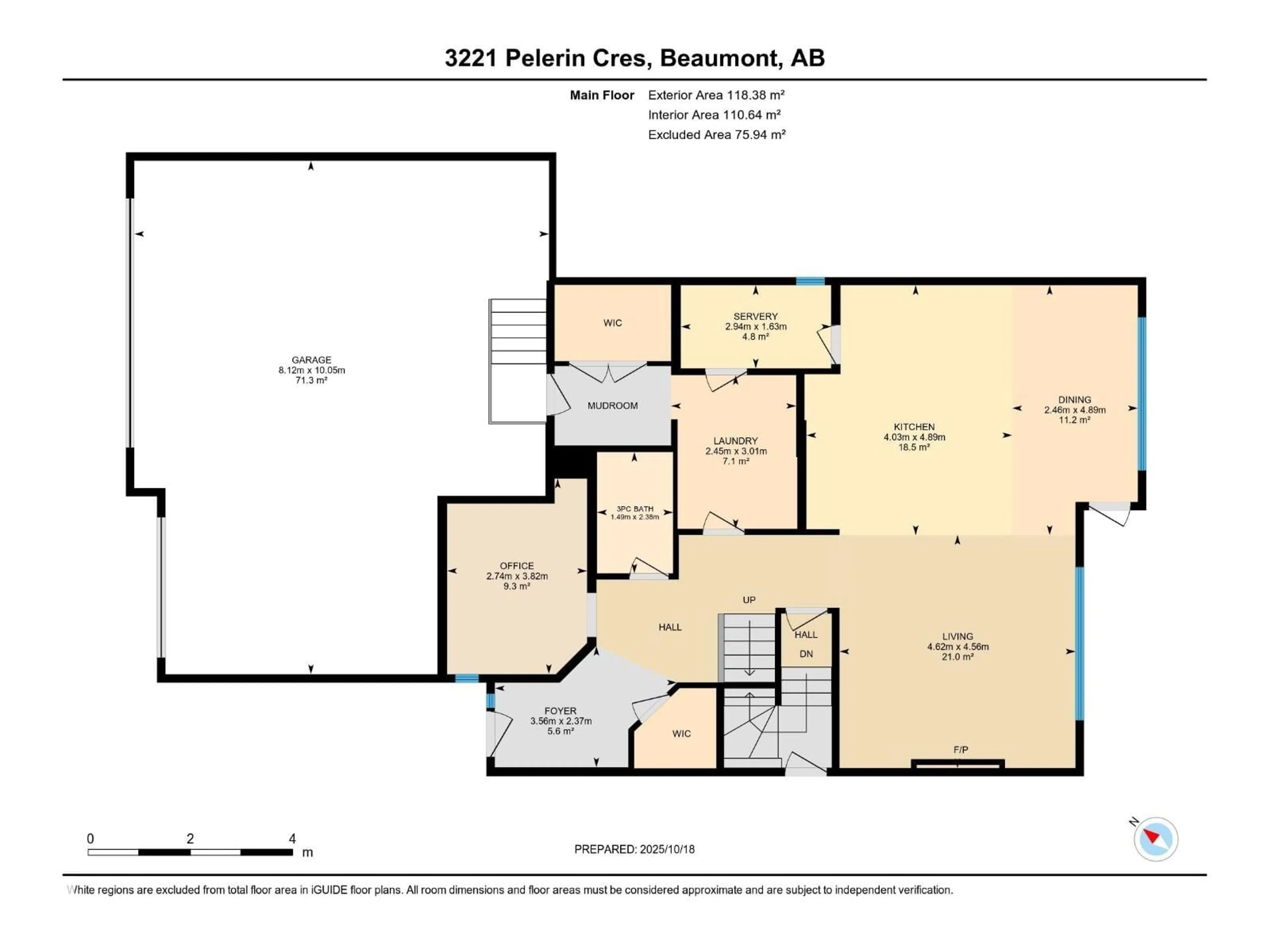 Floor plan for 3221 PELERIN CR, Beaumont Alberta T4X2Z1