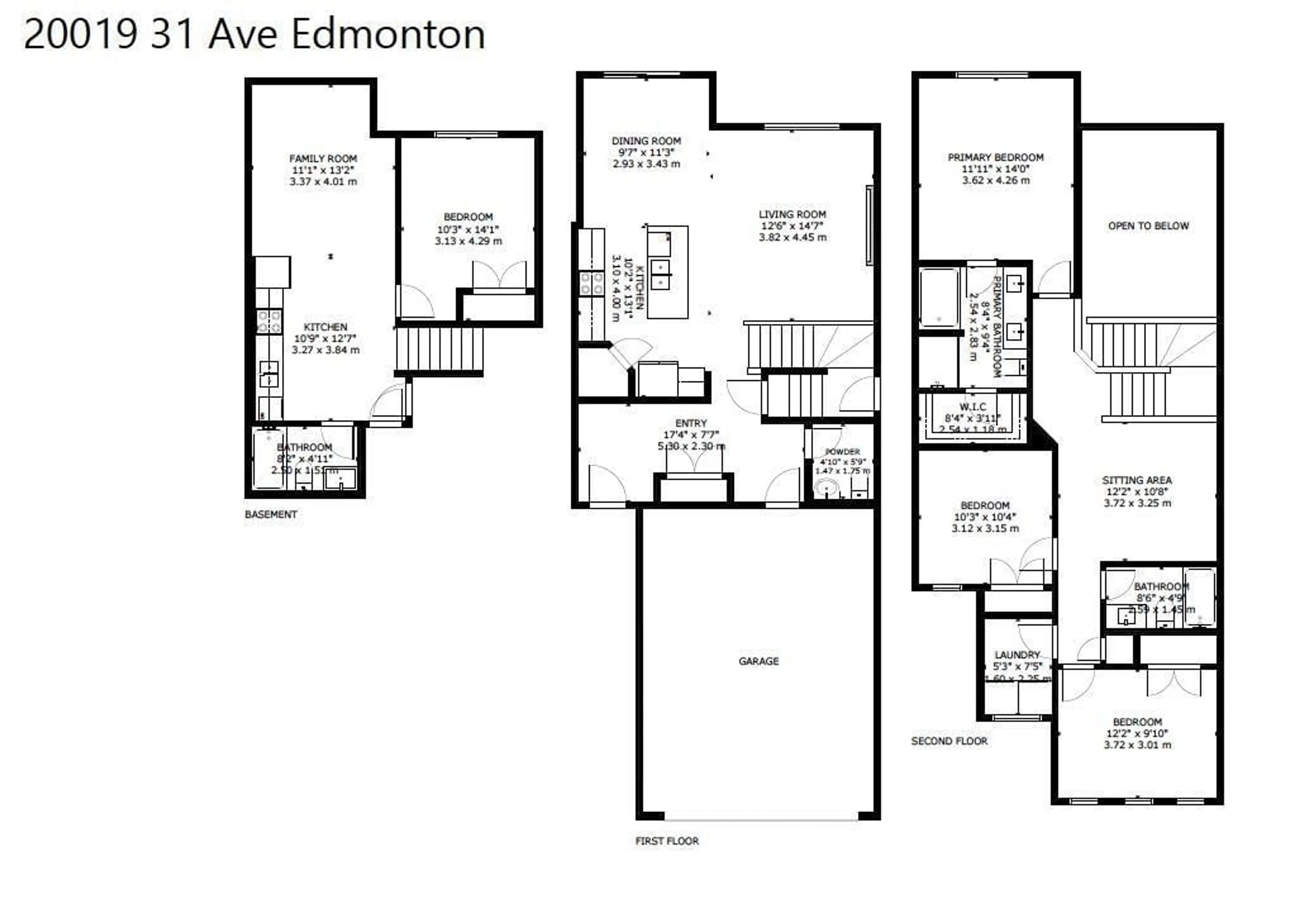 Floor plan for NW - 20019 31 AV, Edmonton Alberta T6M1N7