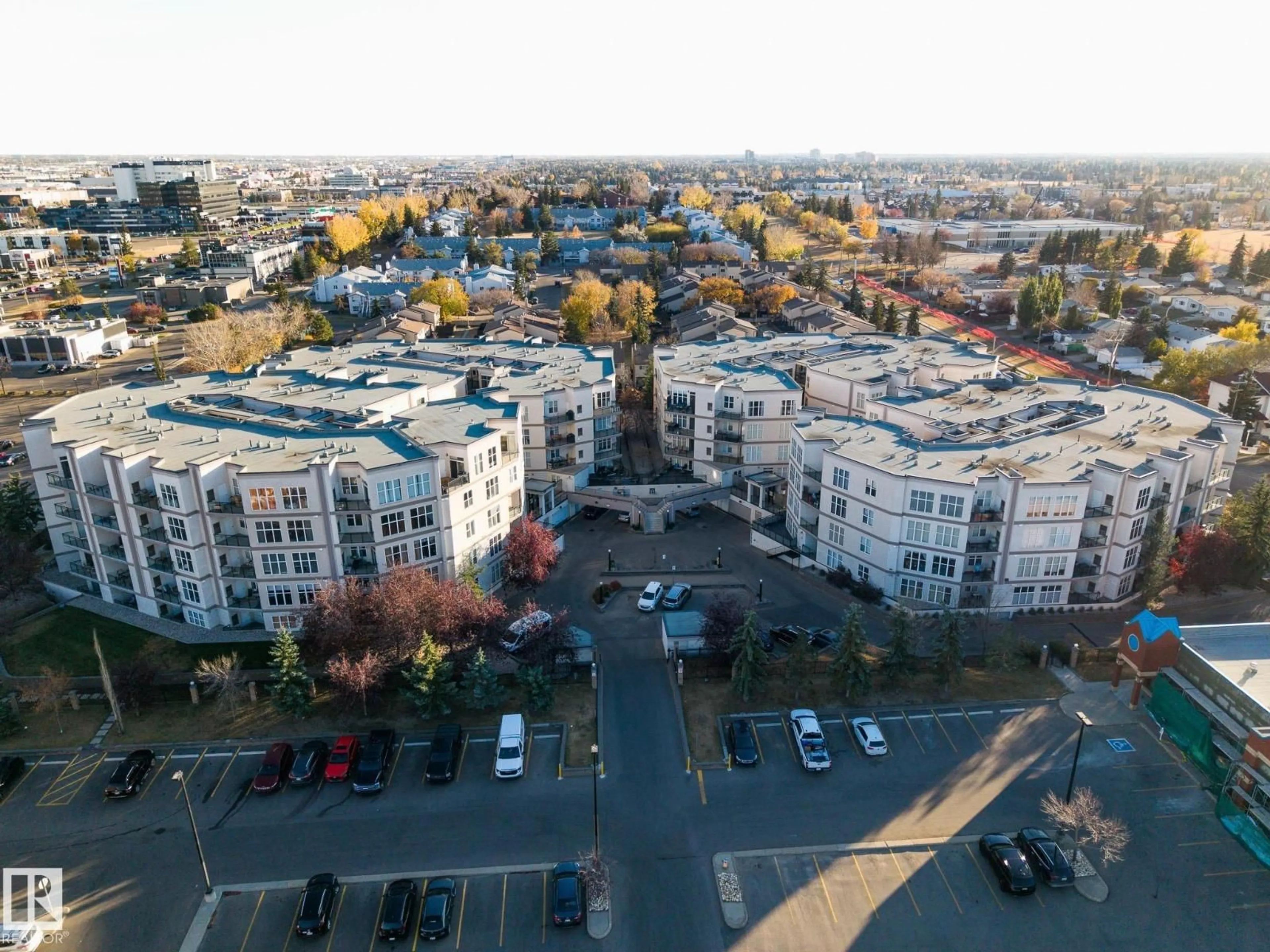 A pic from outside/outdoor area/front of a property/back of a property/a pic from drone, city buildings view from balcony for #449 - 4827 104A ST, Edmonton Alberta T6H0R5