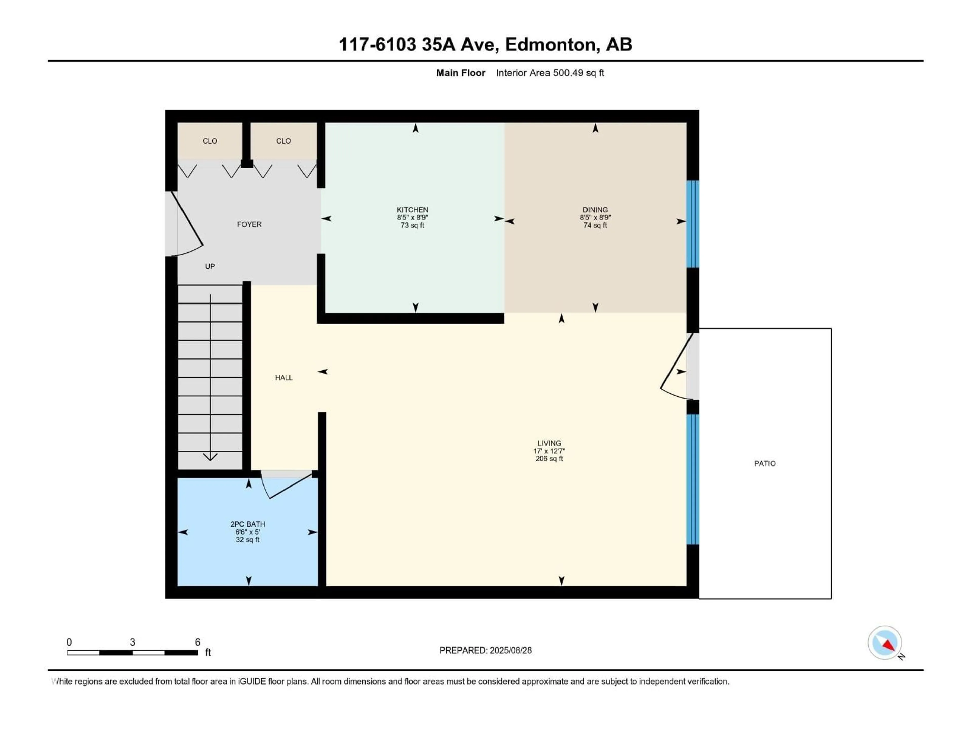 Floor plan for #117 - 6103 35A AV, Edmonton Alberta T6L1G7