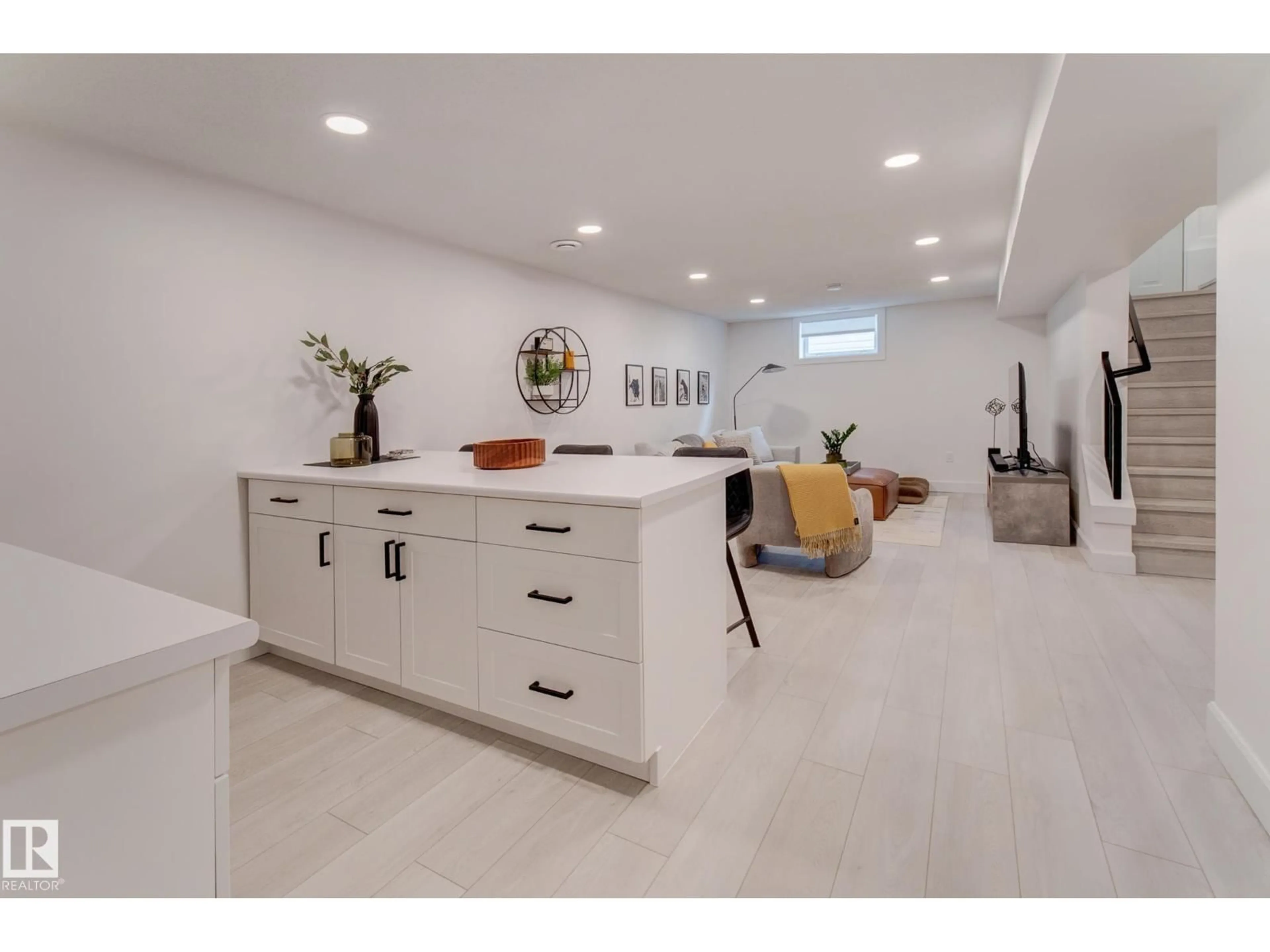 Open concept kitchen, ceramic/tile floor for 13315 110 AV, Edmonton Alberta T5M2M1