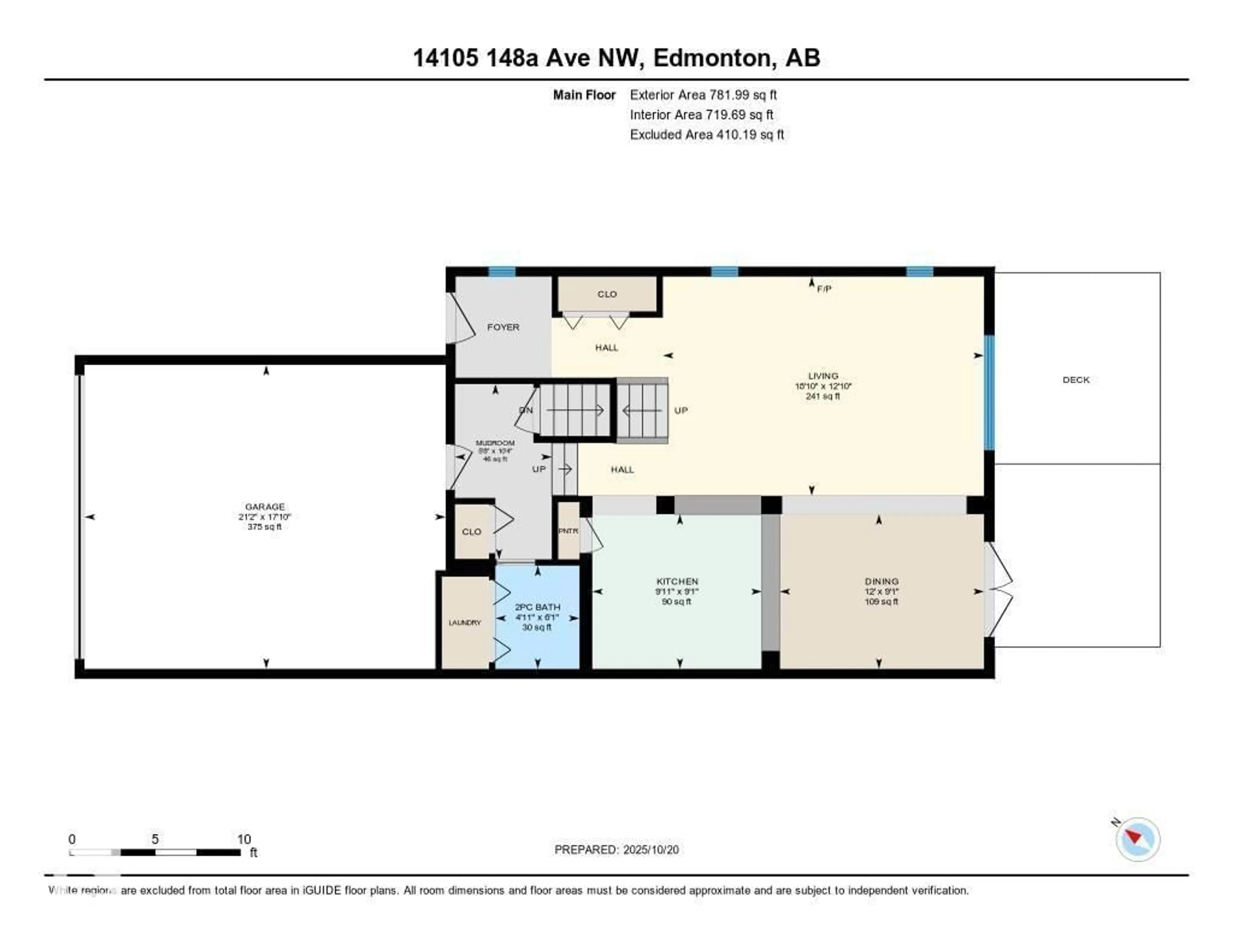Floor plan for 14105 148A AV, Edmonton Alberta T6V0A6
