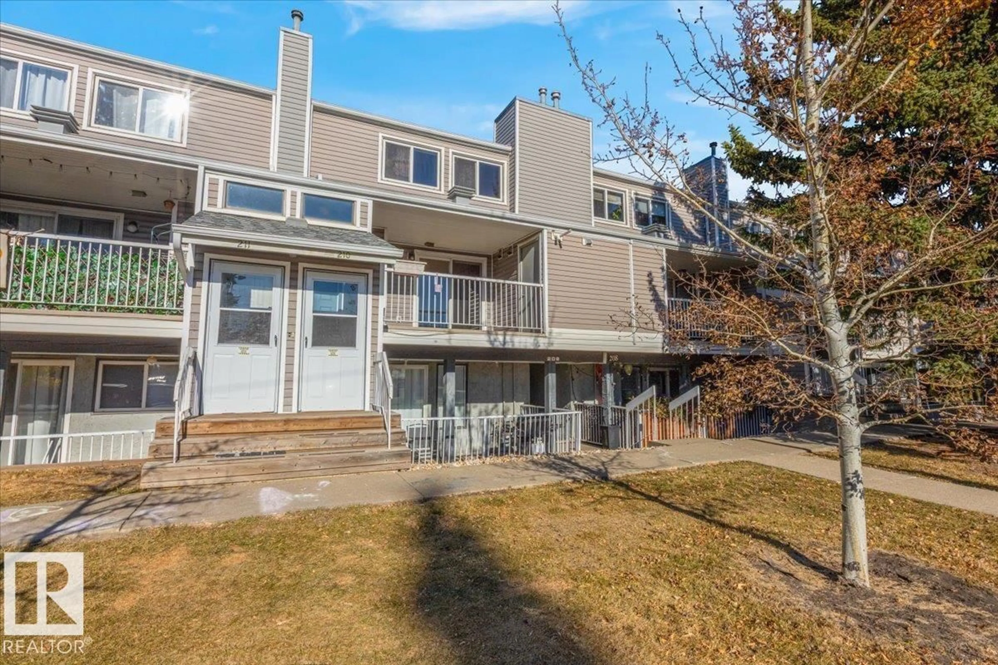 A pic from outside/outdoor area/front of a property/back of a property/a pic from drone, mountain view for 210 - 10404 24 AV NW, Edmonton Alberta T6T4J7