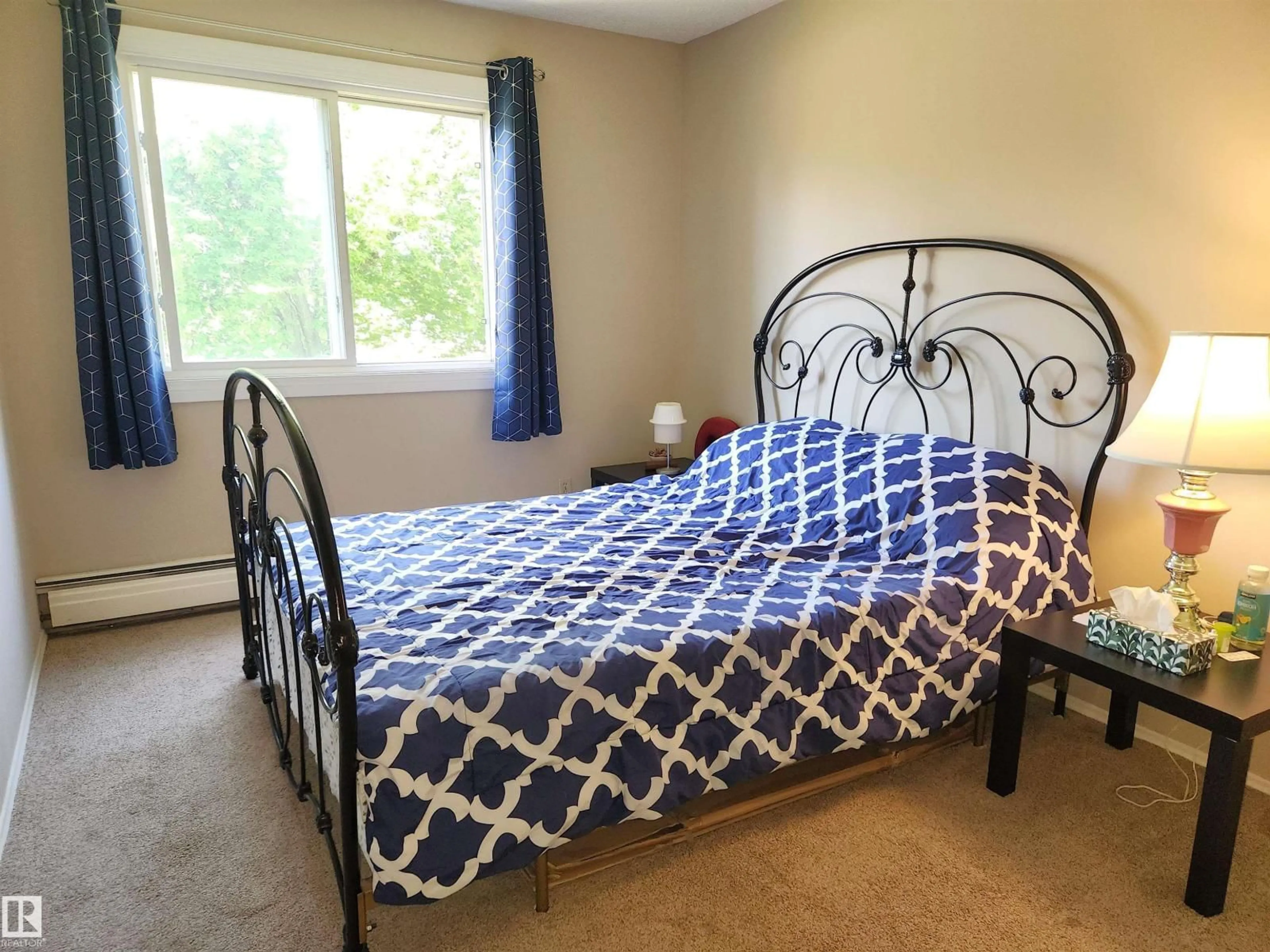 Bedroom with bed, carpet floor for #224 - 5125 RIVERBEND RD, Edmonton Alberta T6H5K5