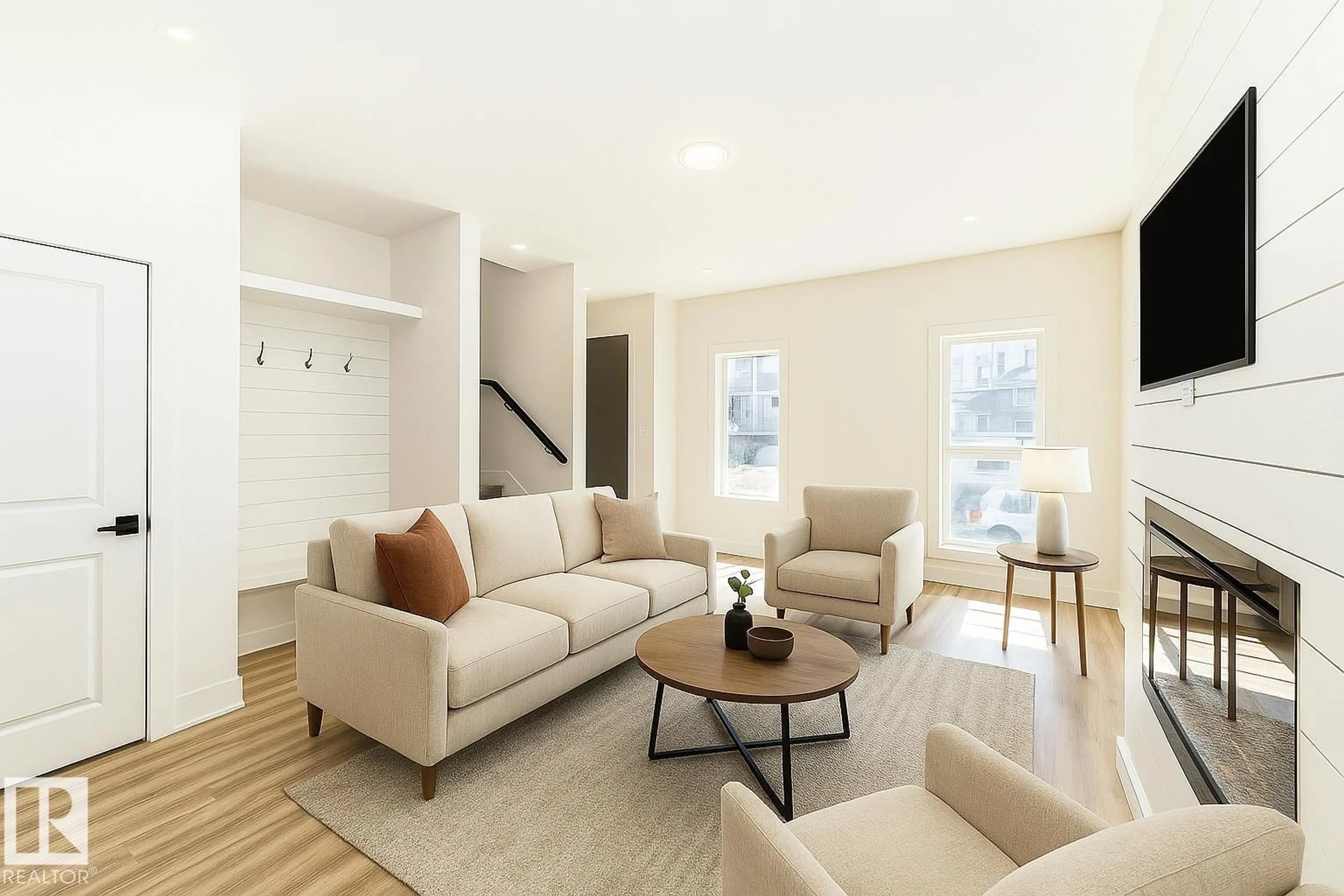 Living room with furniture, unknown for 3520 42 AV, Beaumont Alberta T4X3B3