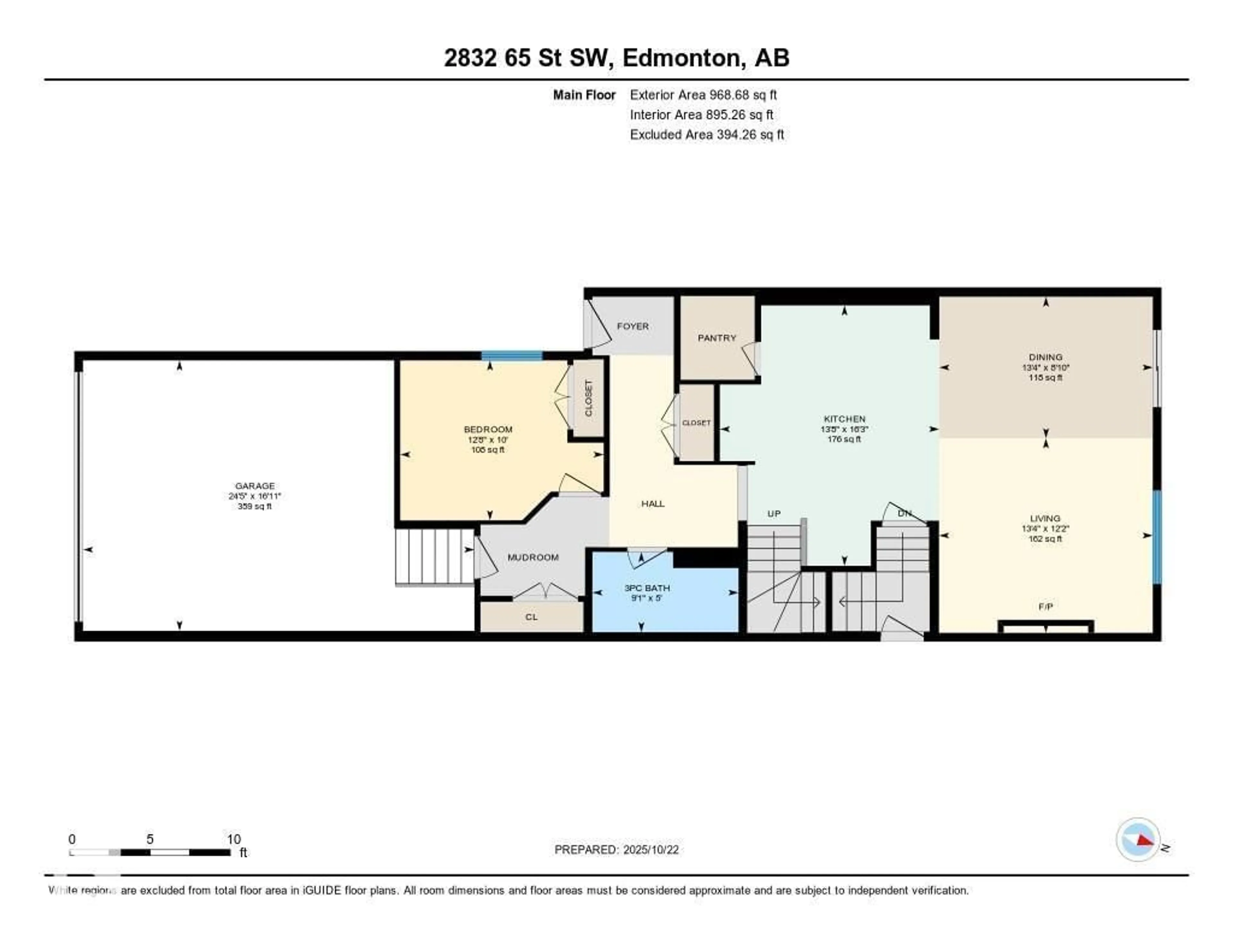 Floor plan for SW - 2832 65 ST, Edmonton Alberta T6X3J7