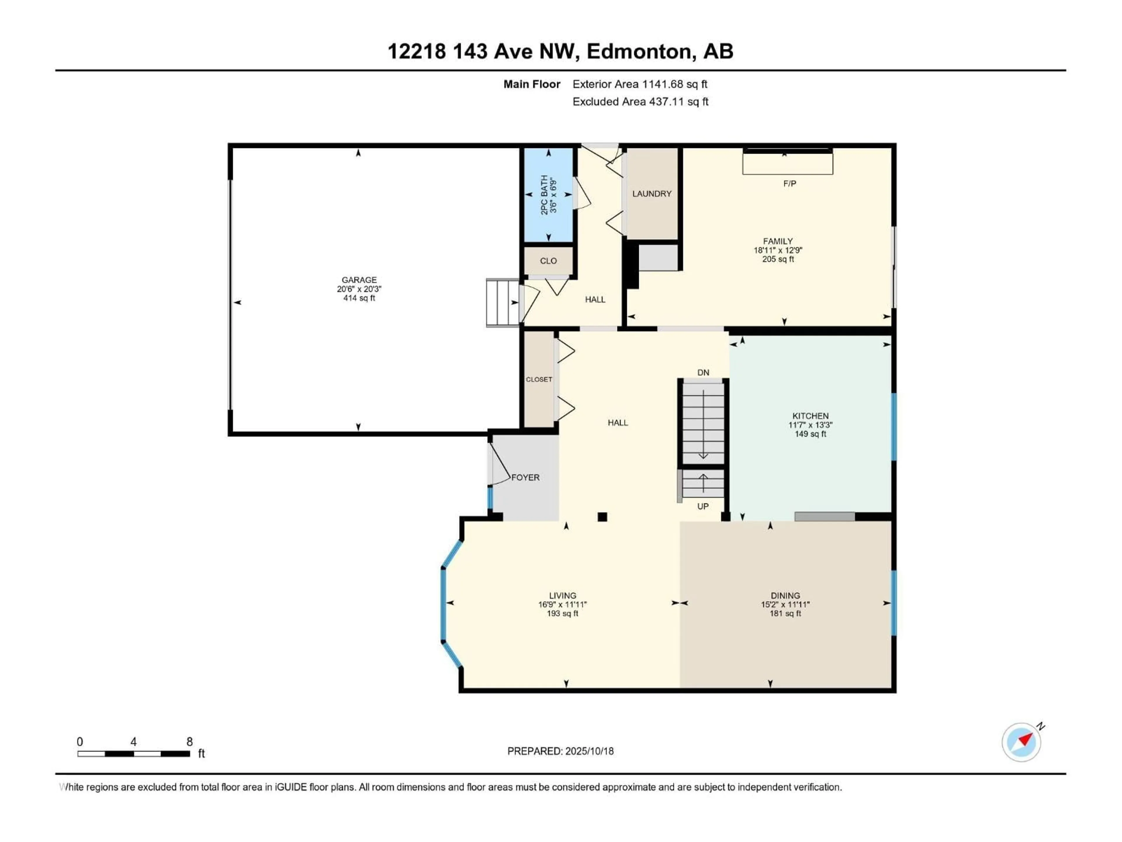 Floor plan for 12218 143 AV, Edmonton Alberta T5X3R7