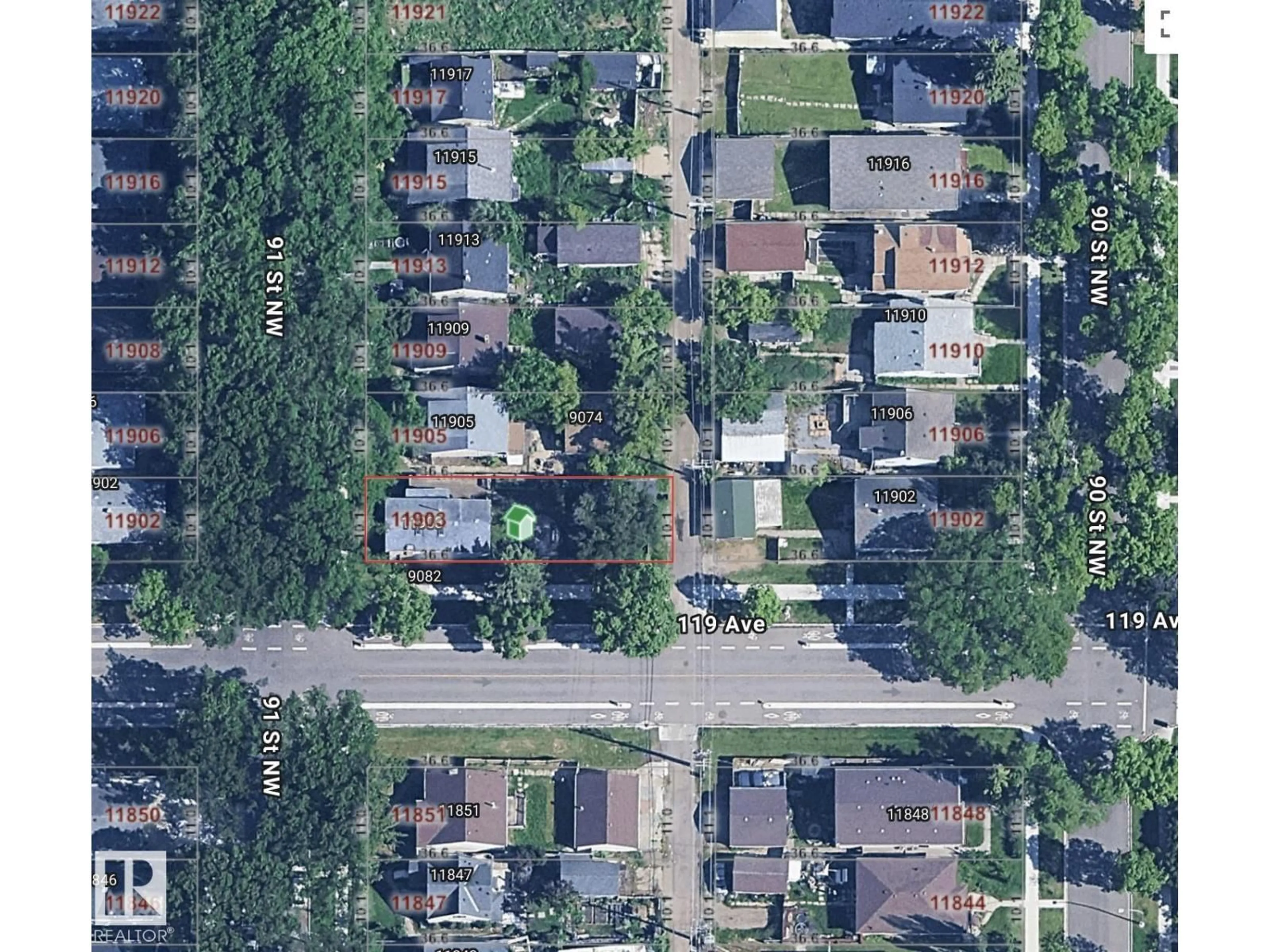 A pic from outside/outdoor area/front of a property/back of a property/a pic from drone, street for NW - 11903 91 ST, Edmonton Alberta T5B4B7