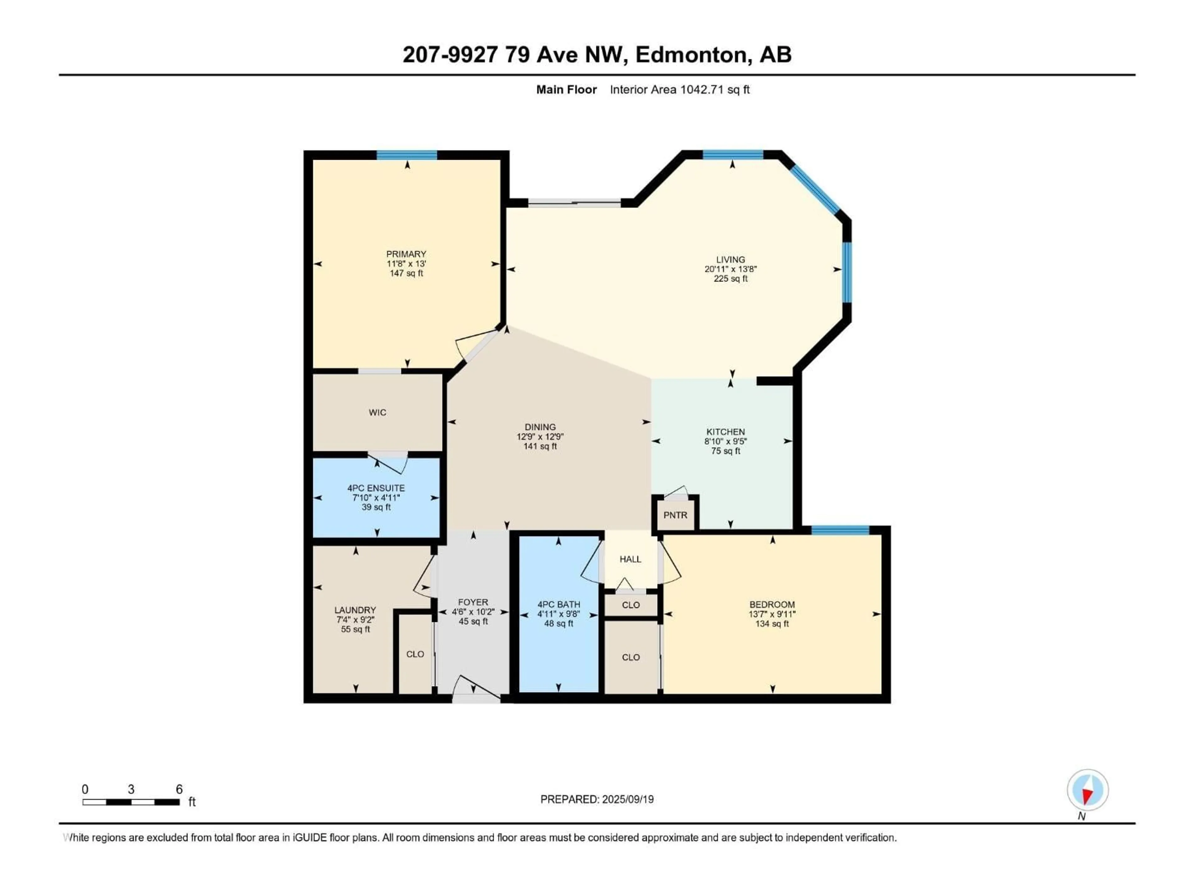 Floor plan for 9927 - 207 79 AV, Edmonton Alberta T6E1R3