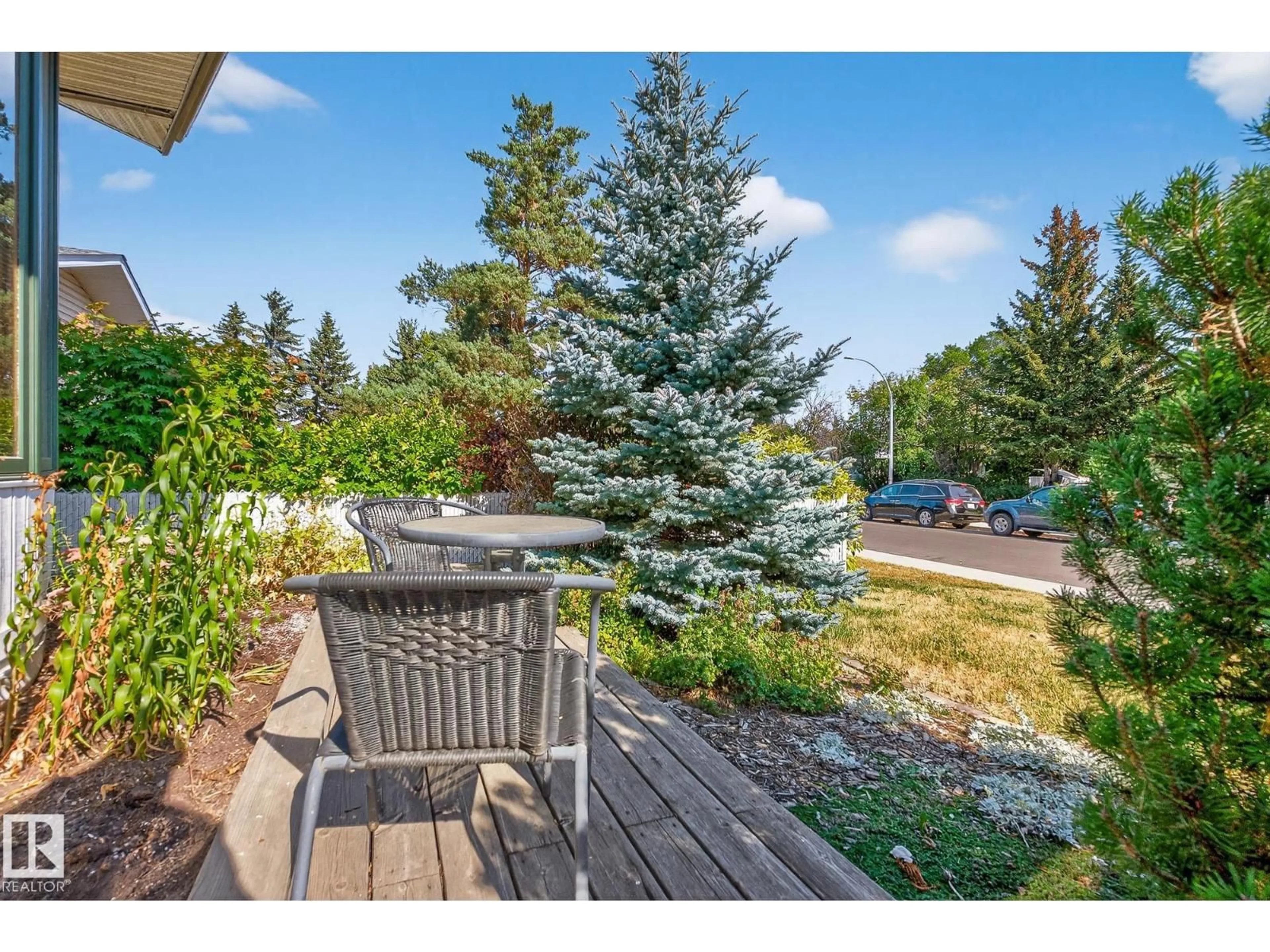 Patio, forest/trees view for NW - 13036 123 ST, Edmonton Alberta T5L0J7