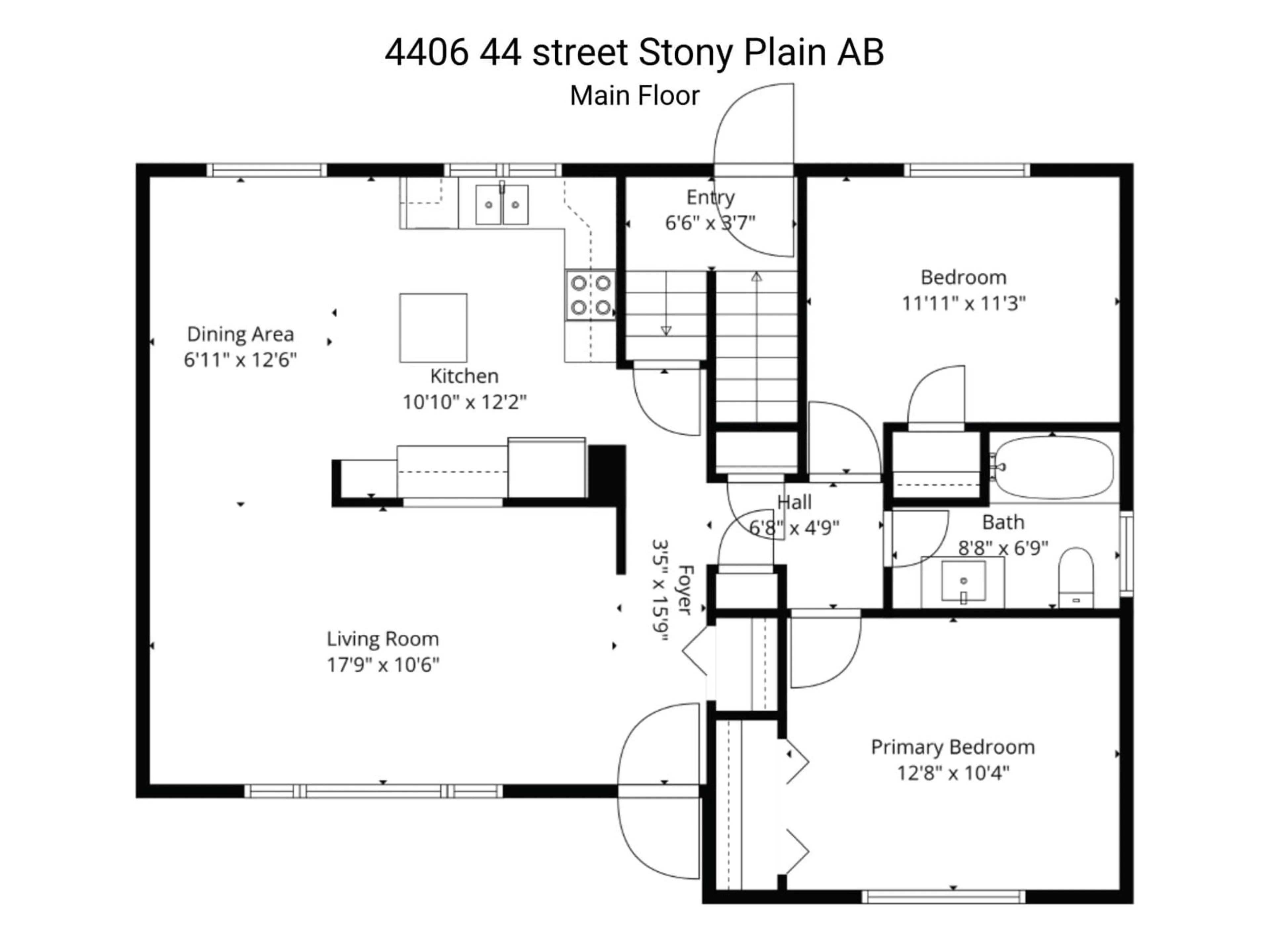 Floor plan for 4406 44 ST, Stony Plain Alberta T7Z1J3