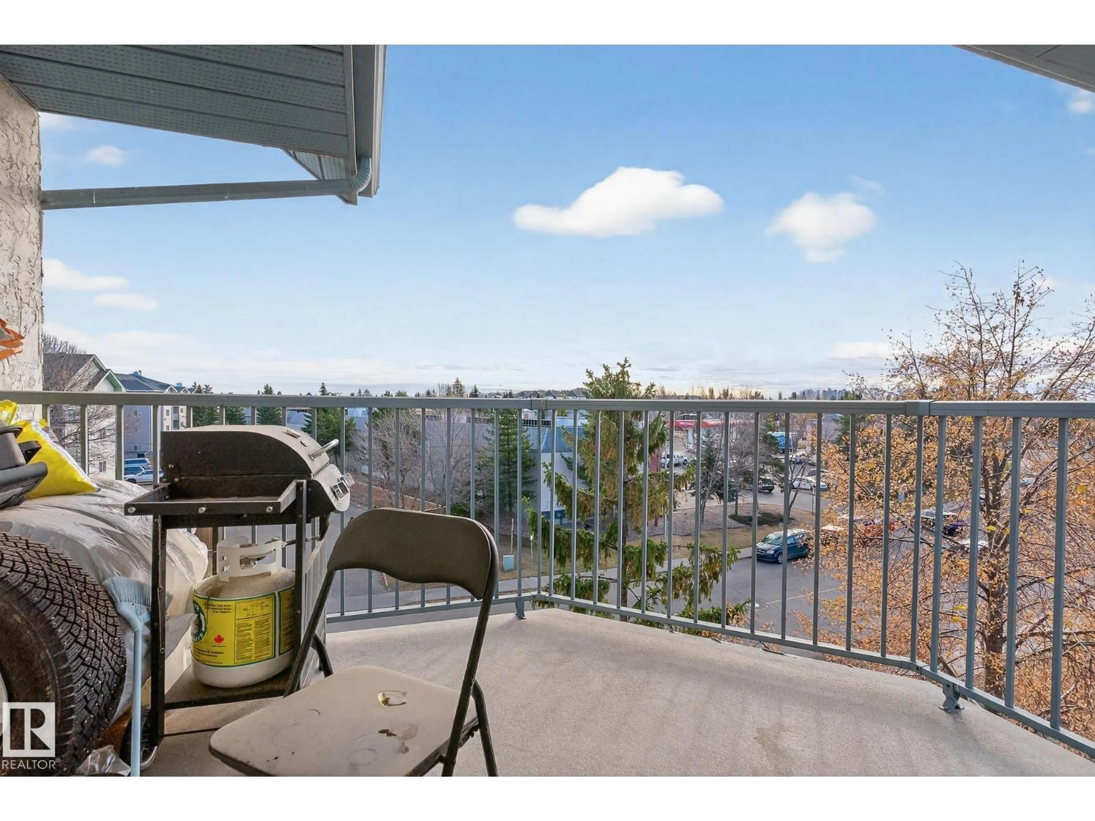 Balcony in the apartment, water/lake/river/ocean view for #402 - 9620 174 ST, Edmonton Alberta T5T6B9
