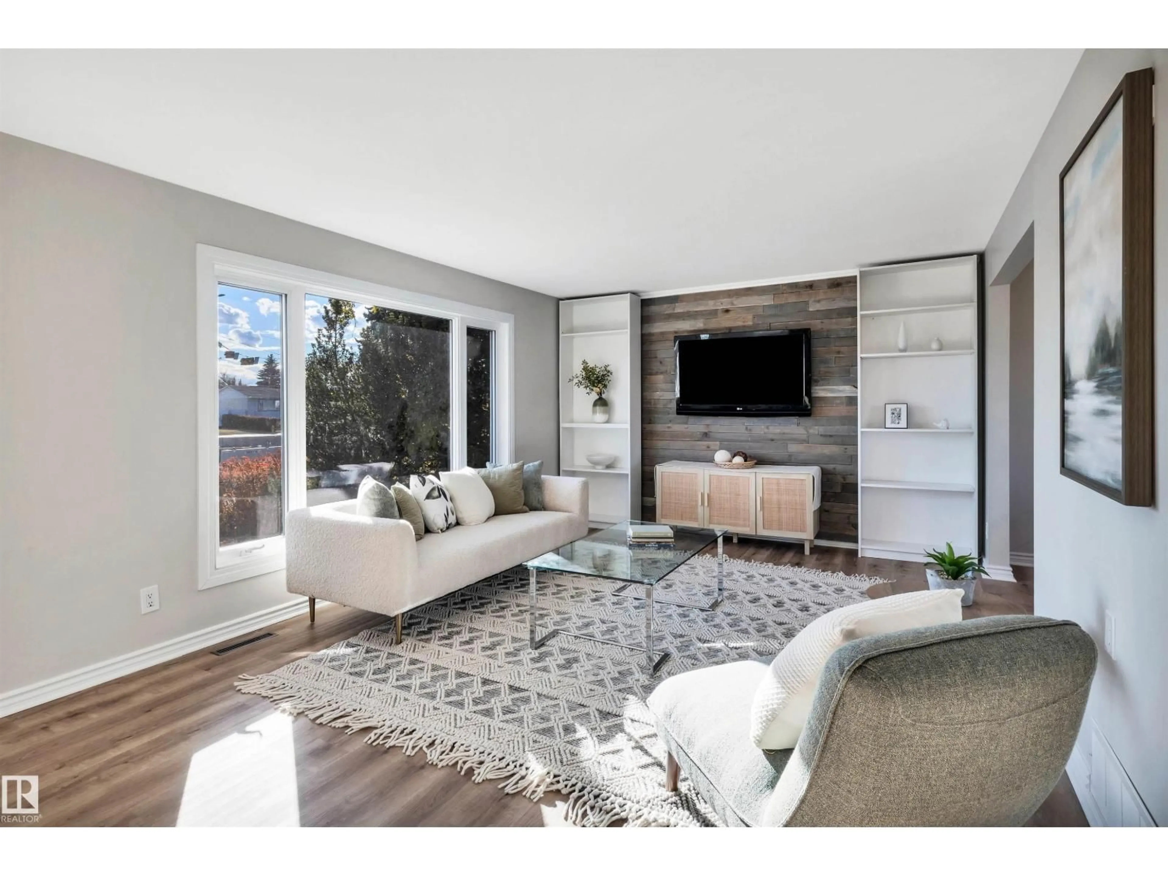 Living room with furniture, unknown for 16208 87 AV, Edmonton Alberta T5R4G9