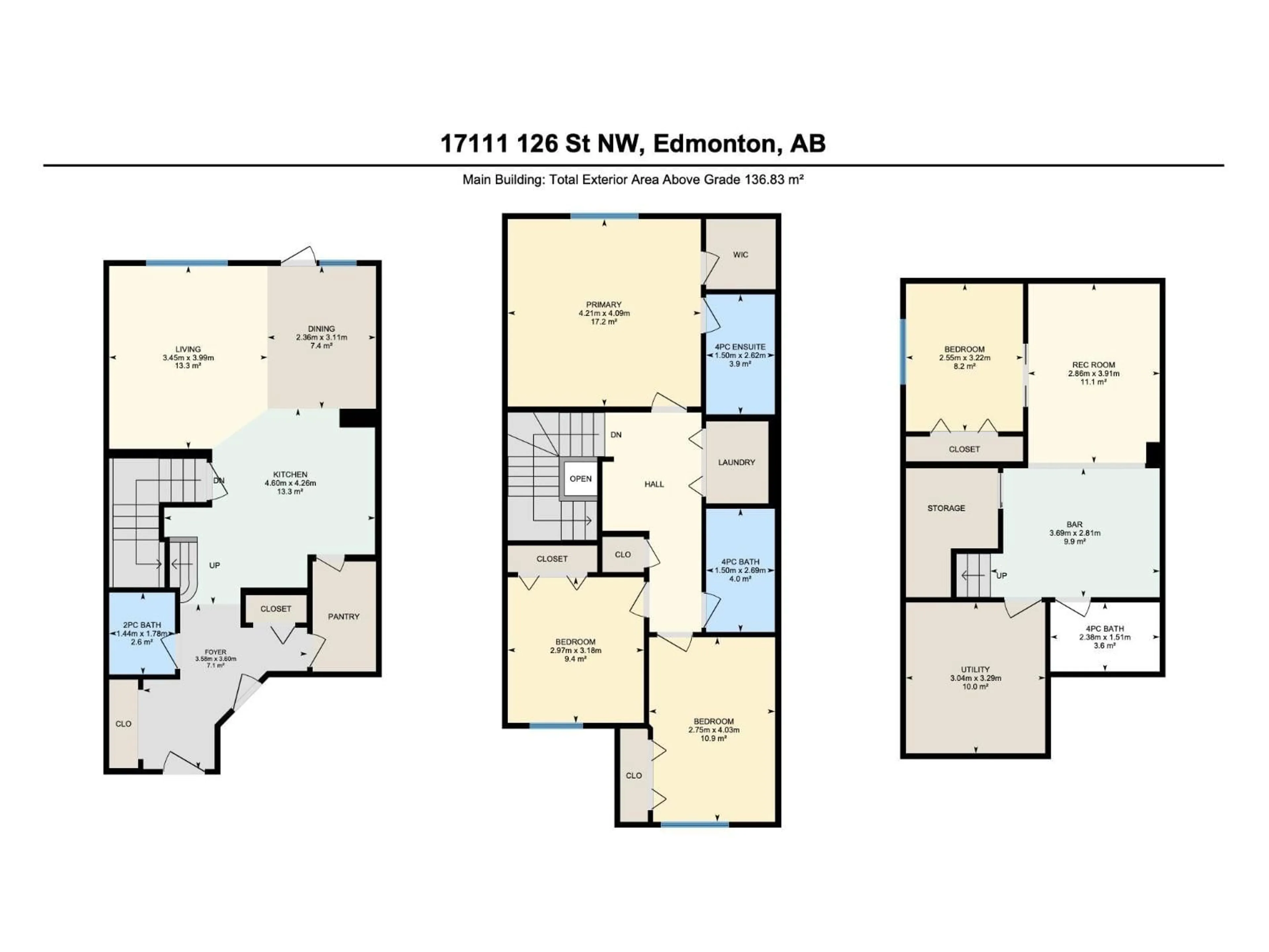 Floor plan for 17111 126 ST, Edmonton Alberta T5X0E5