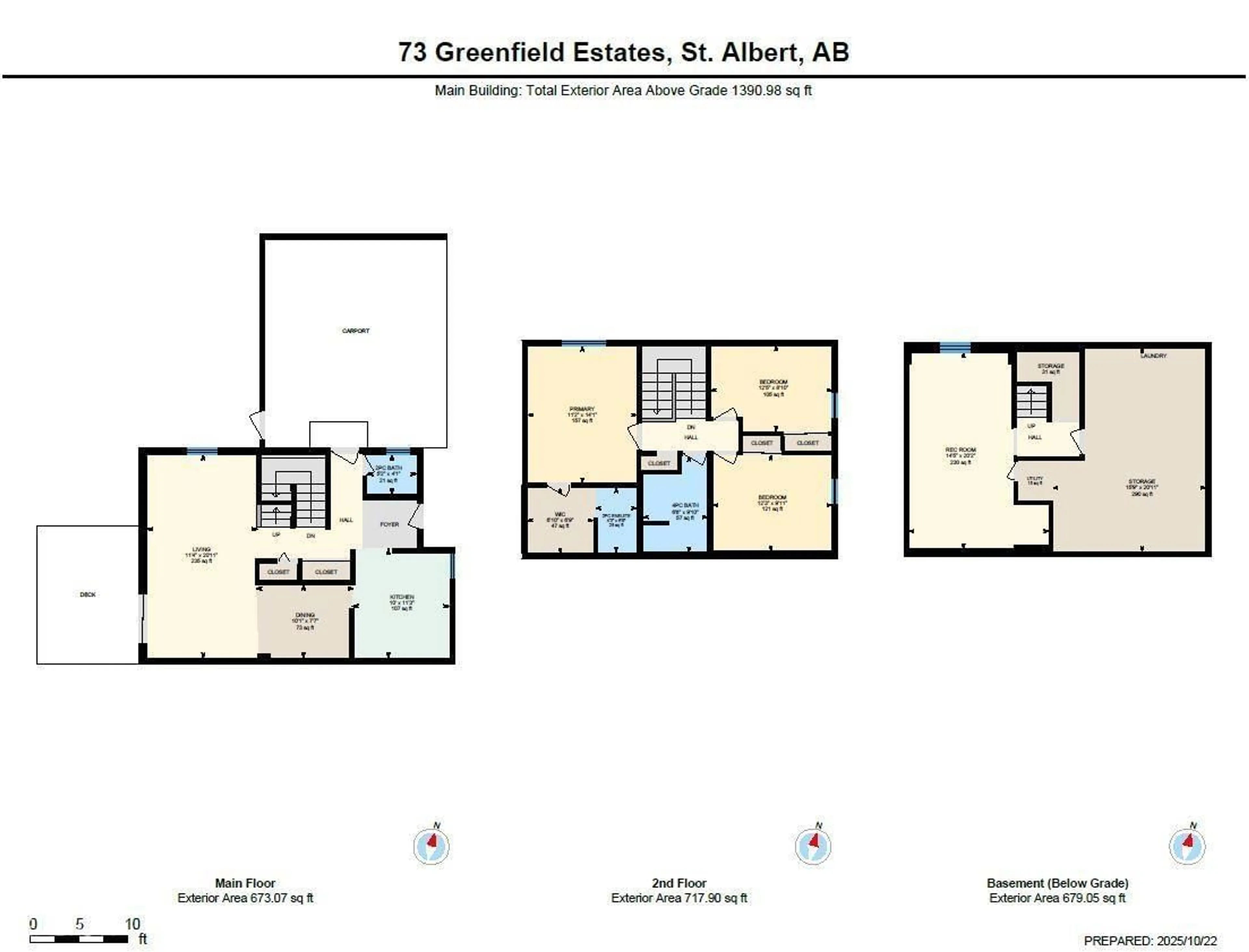 Floor plan for 73 GREENFIELD ES, St. Albert Alberta T8N2G2