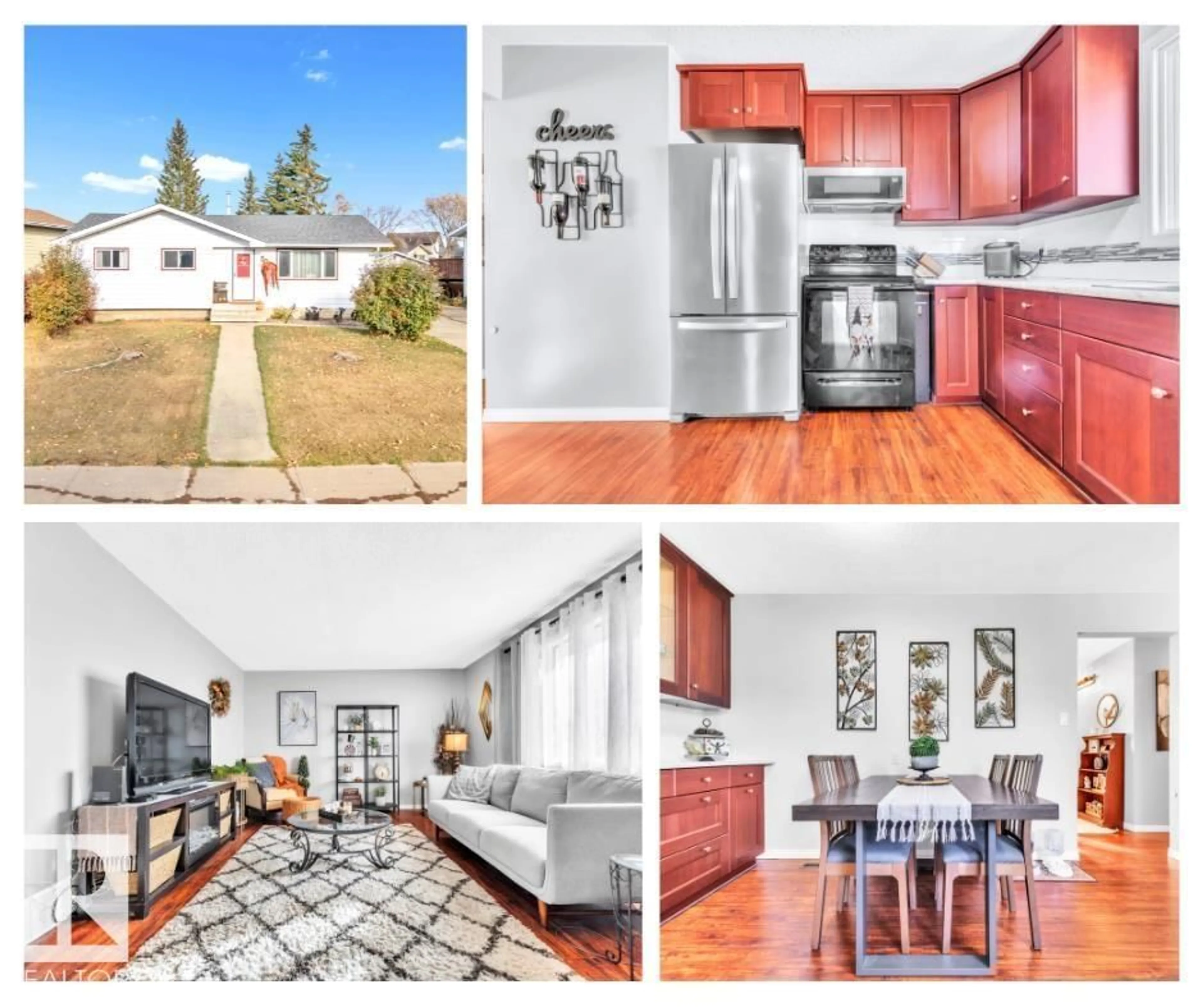 Open concept kitchen, wood/laminate floor for 10606 97 AV, Morinville Alberta T8R1E4