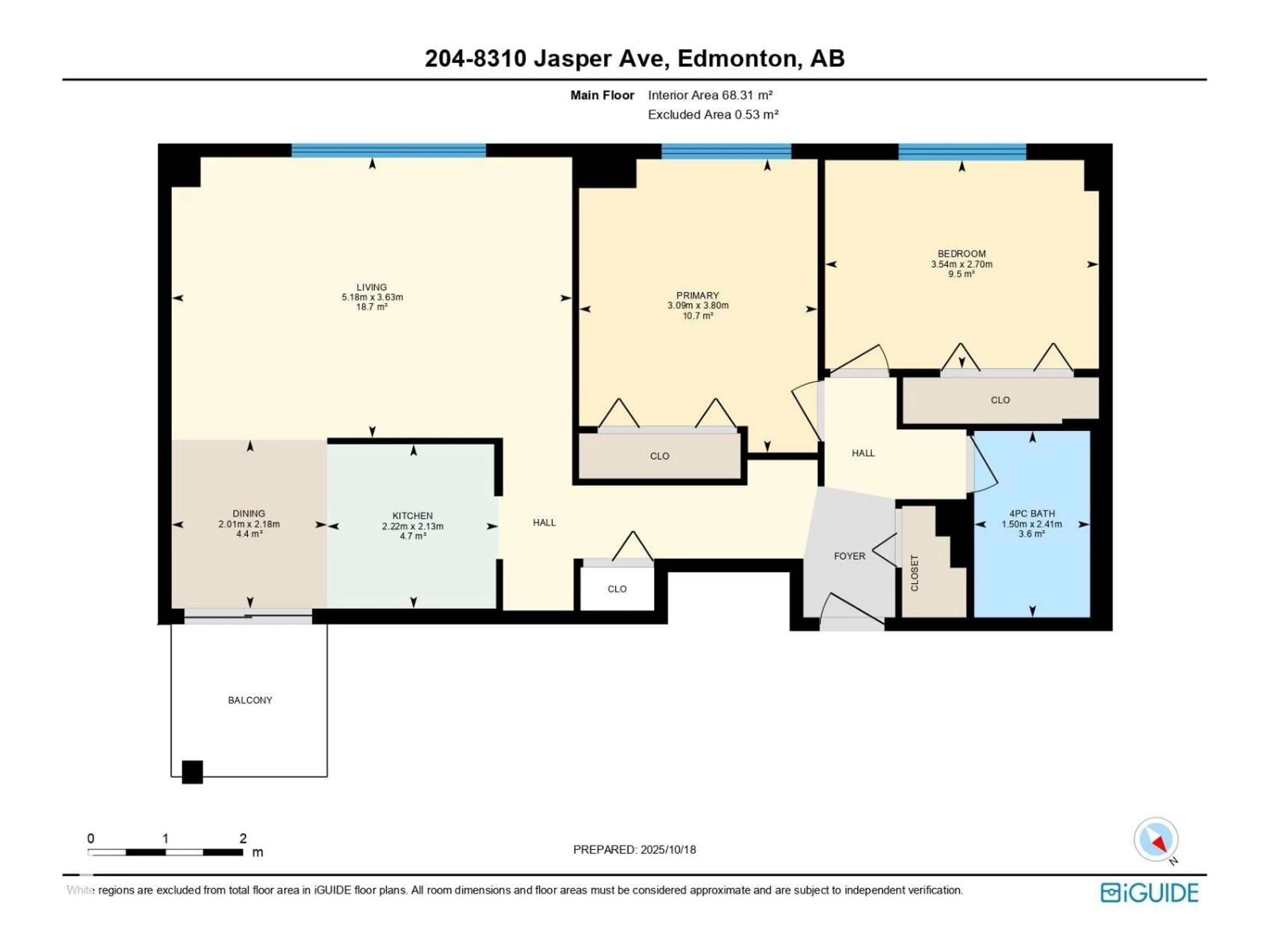 Floor plan for #204 - 8310 JASPER AV NW, Edmonton Alberta T5H3S3