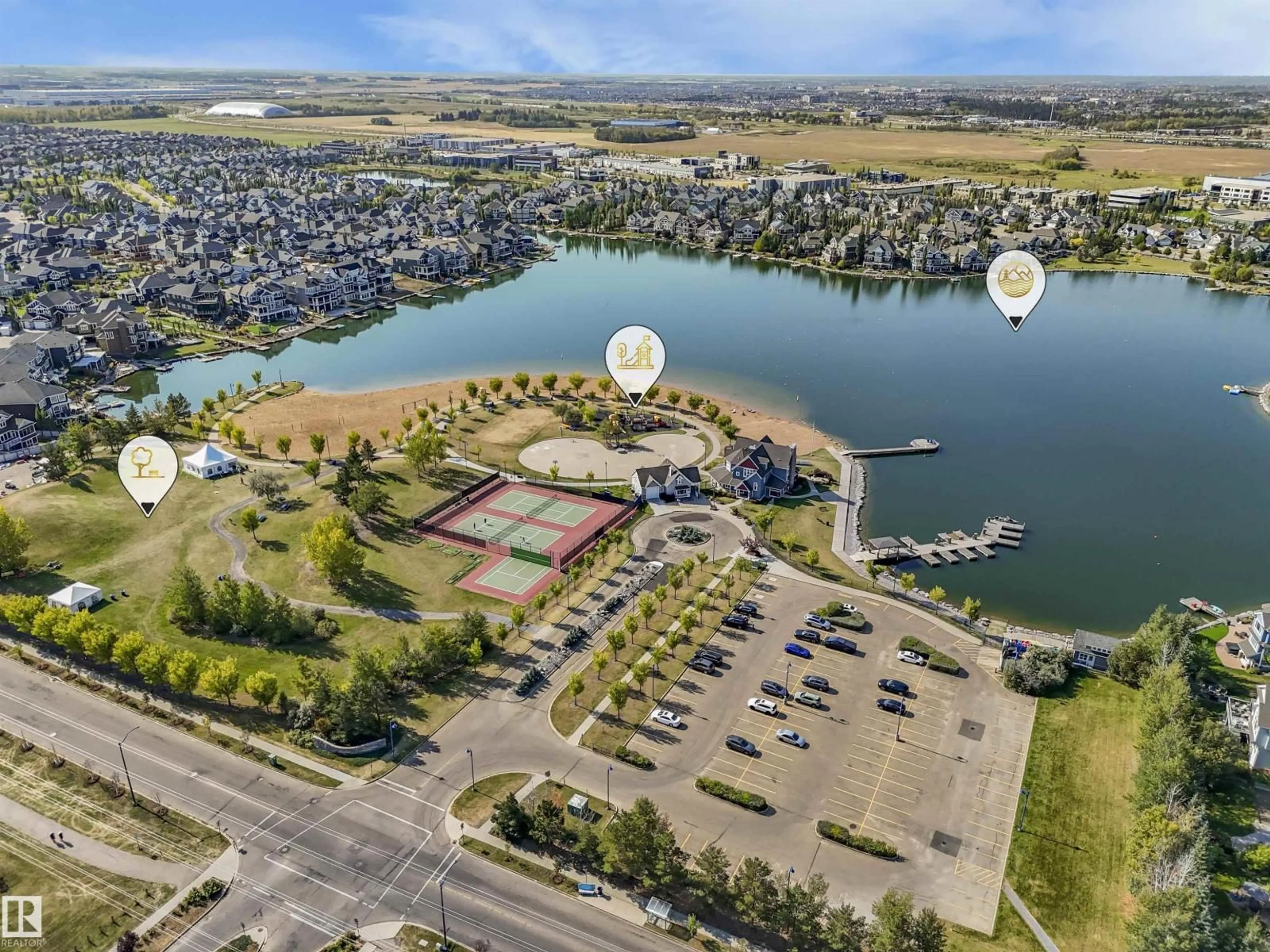 A pic from outside/outdoor area/front of a property/back of a property/a pic from drone, water/lake/river/ocean view for 7952 13 AV, Edmonton Alberta T6X1H4