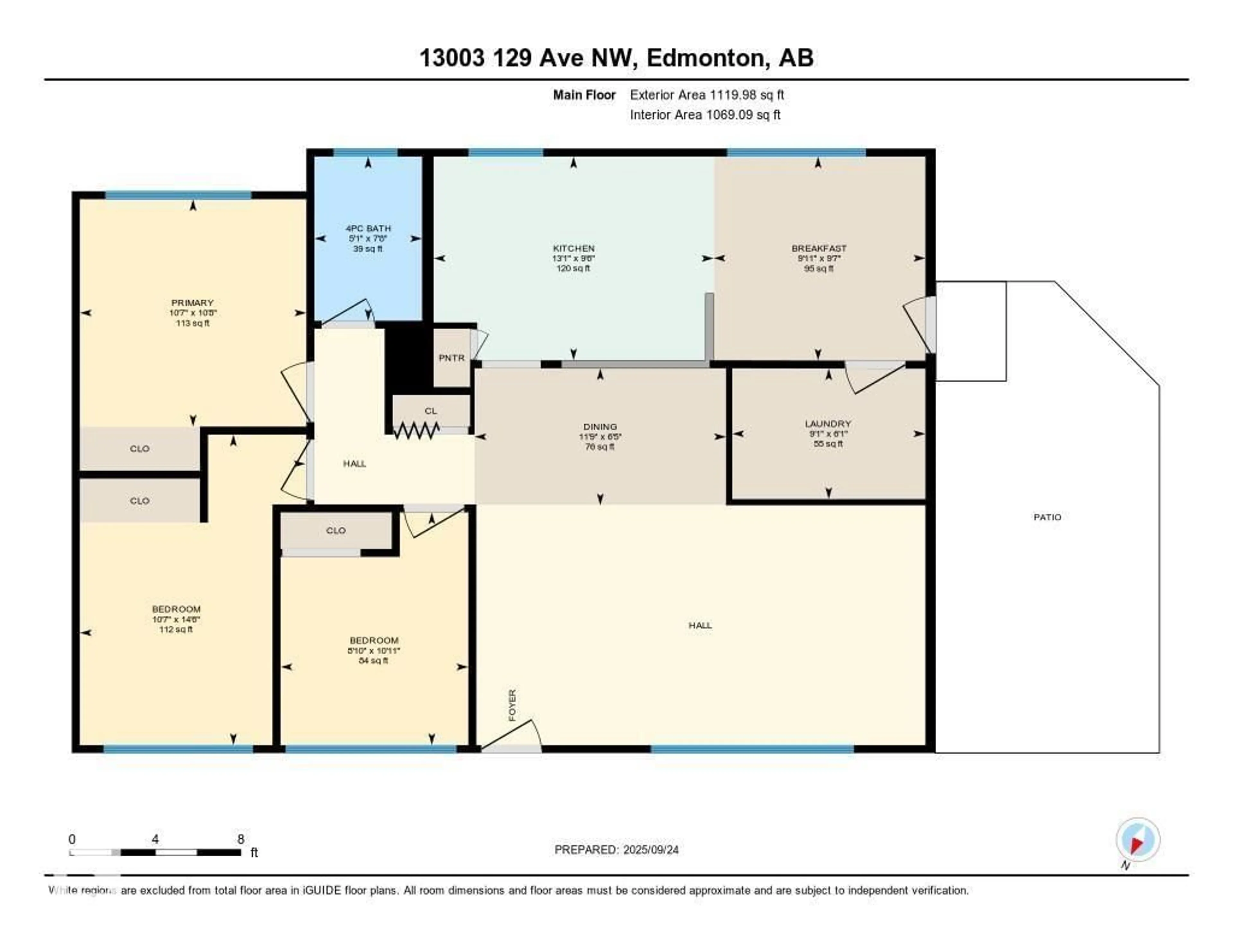 Floor plan for 13003 129 AV, Edmonton Alberta T5L3K1