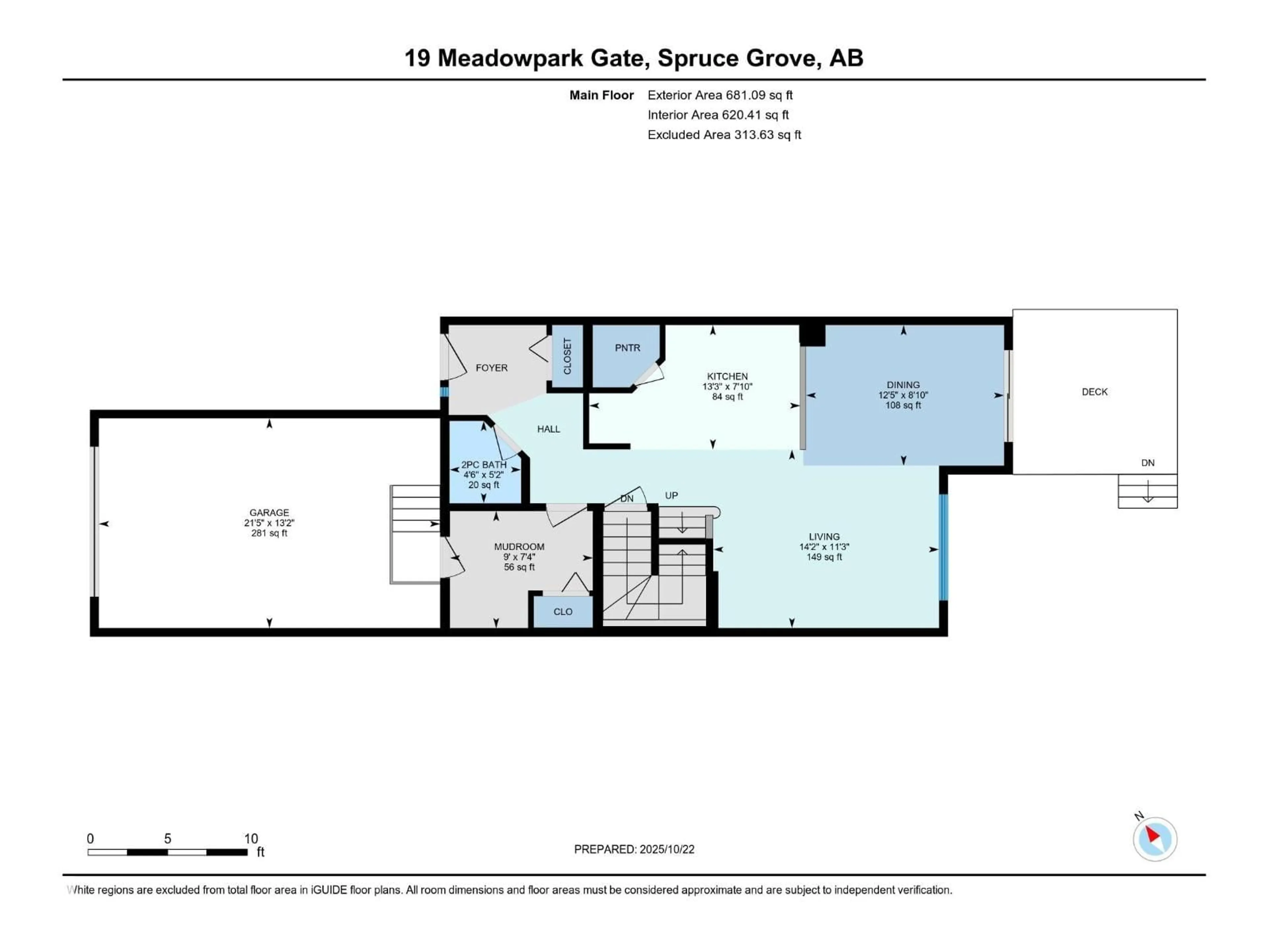 Floor plan for 19 MEADOWPARK GA, Spruce Grove Alberta T7X0T8