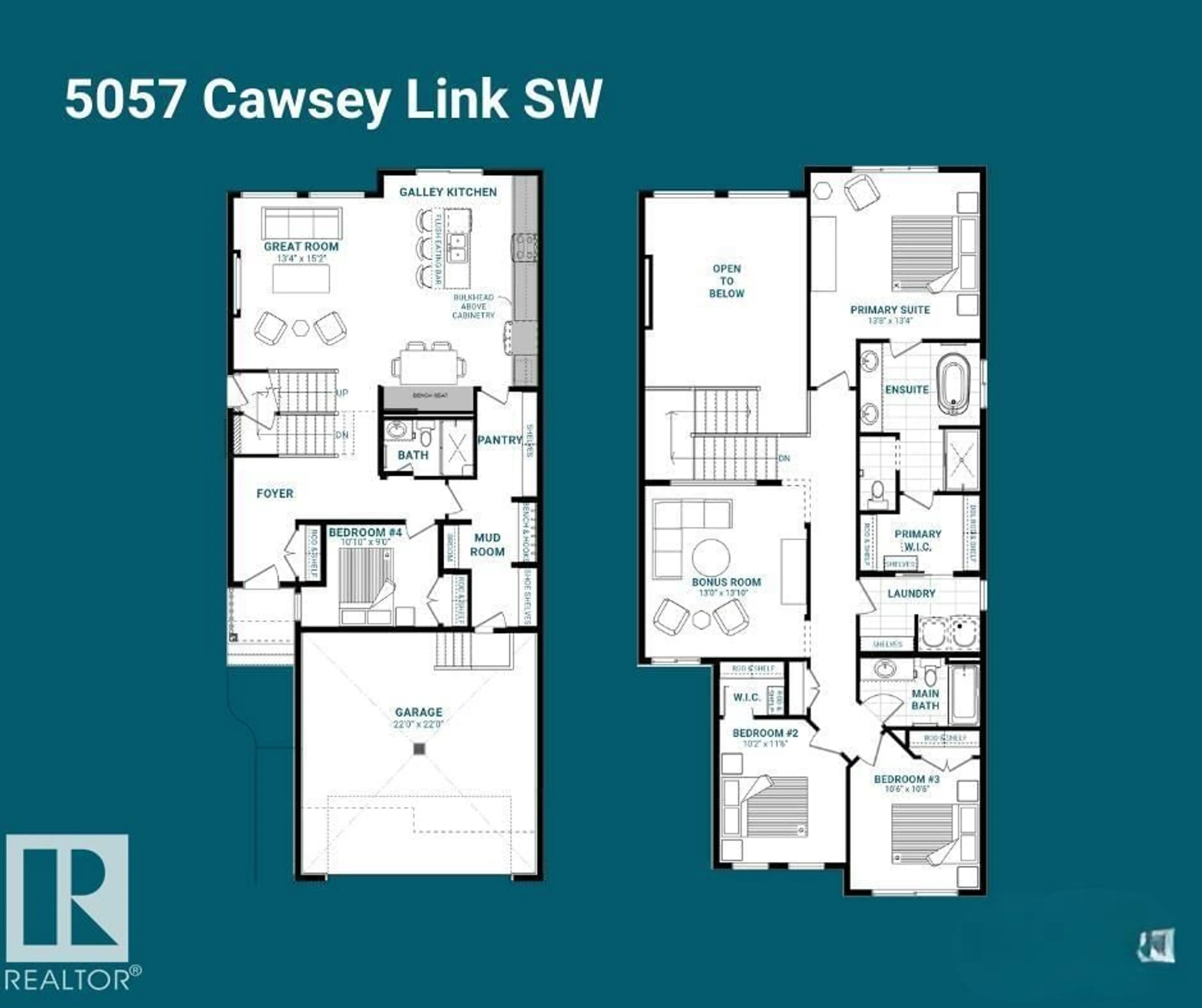 Floor plan for SW SW - 5057 CAWSEY LI, Edmonton Alberta T6W4A7