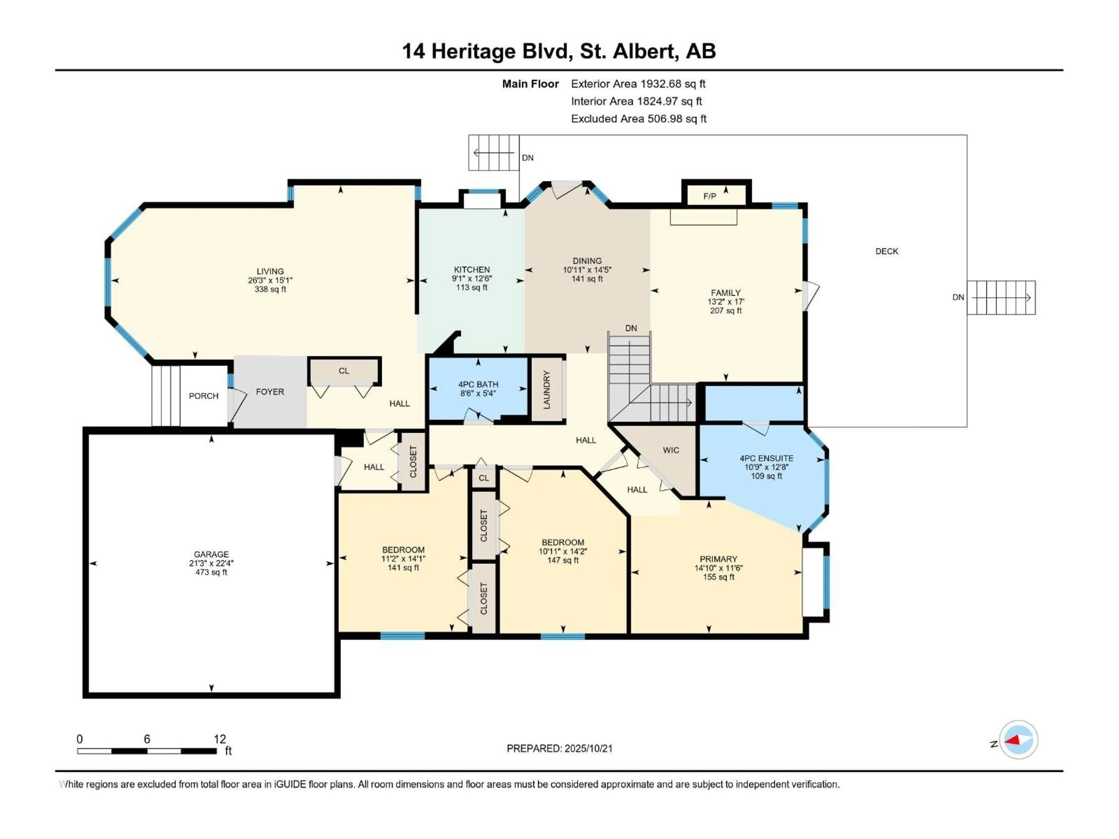Floor plan for 14 HERITAGE BV, St. Albert Alberta T8N5P8