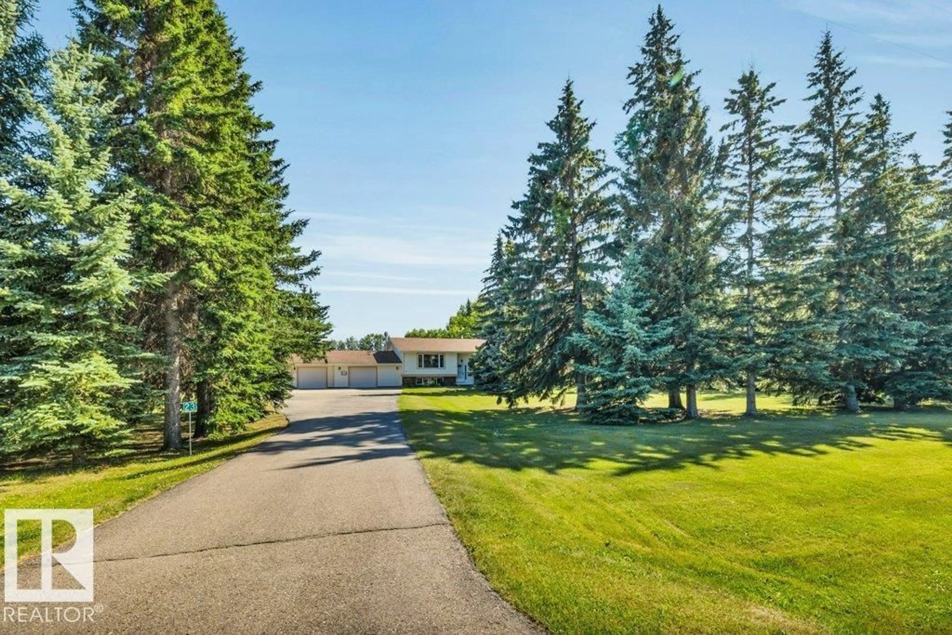 A pic from outside/outdoor area/front of a property/back of a property/a pic from drone, water/lake/river/ocean view for 23 - 51514 RGE RD 261, Rural Parkland County Alberta T7Y1B3