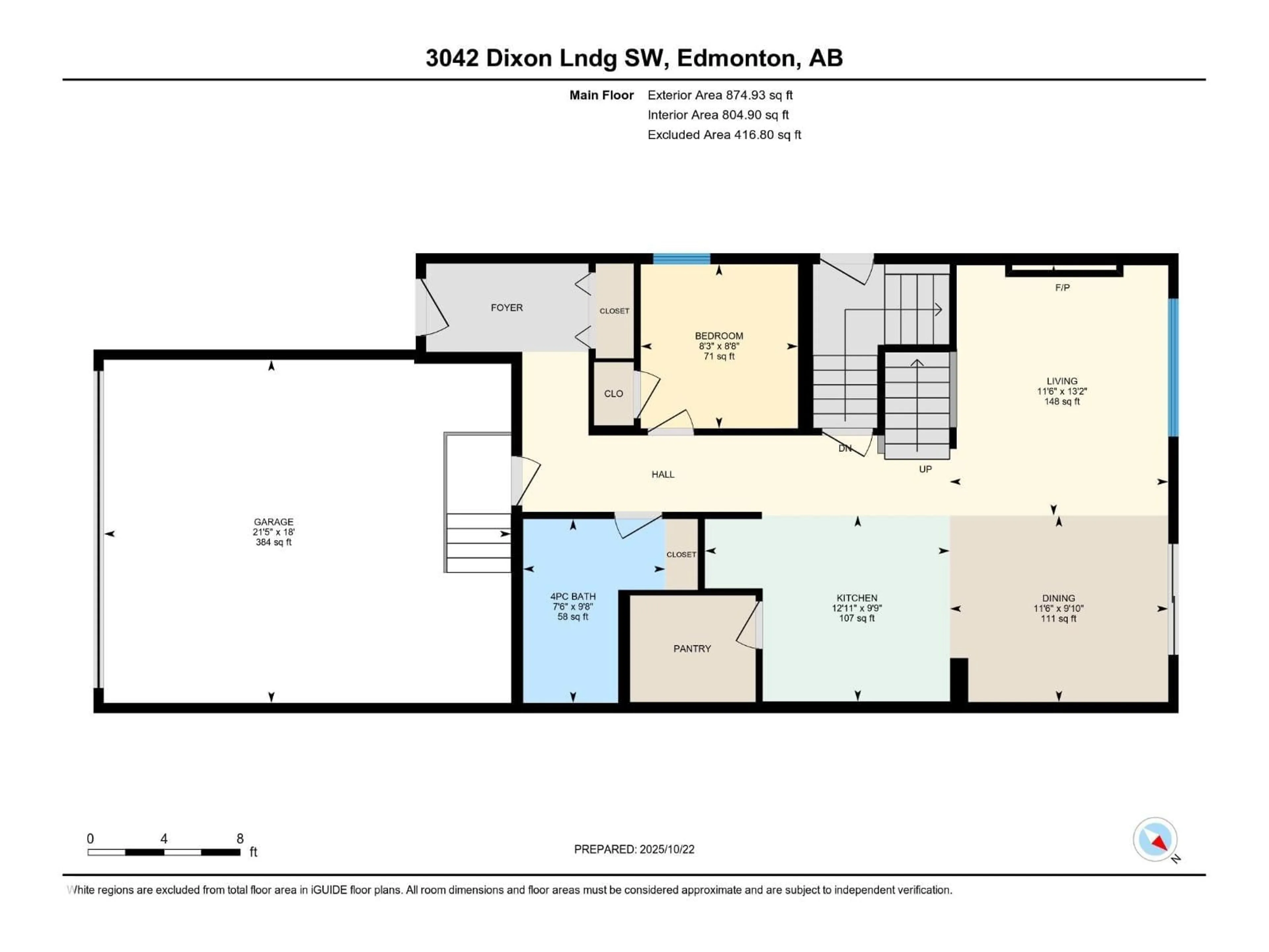 Floor plan for 3042 DIXON LANDING LD, Edmonton Alberta T6W5L2