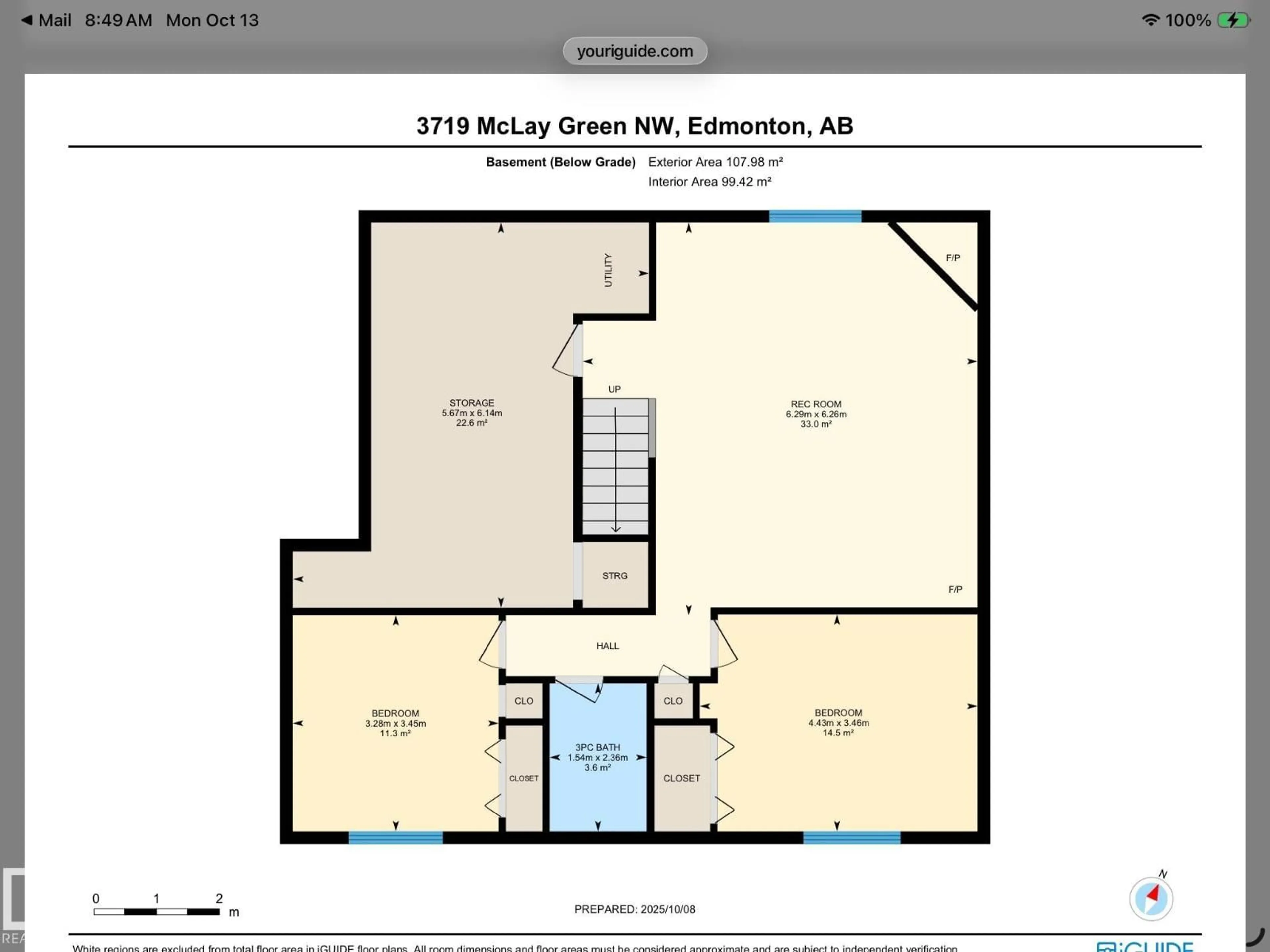 Floor plan for 3719 MCLAY GREEN GR, Edmonton Alberta T6R0B9
