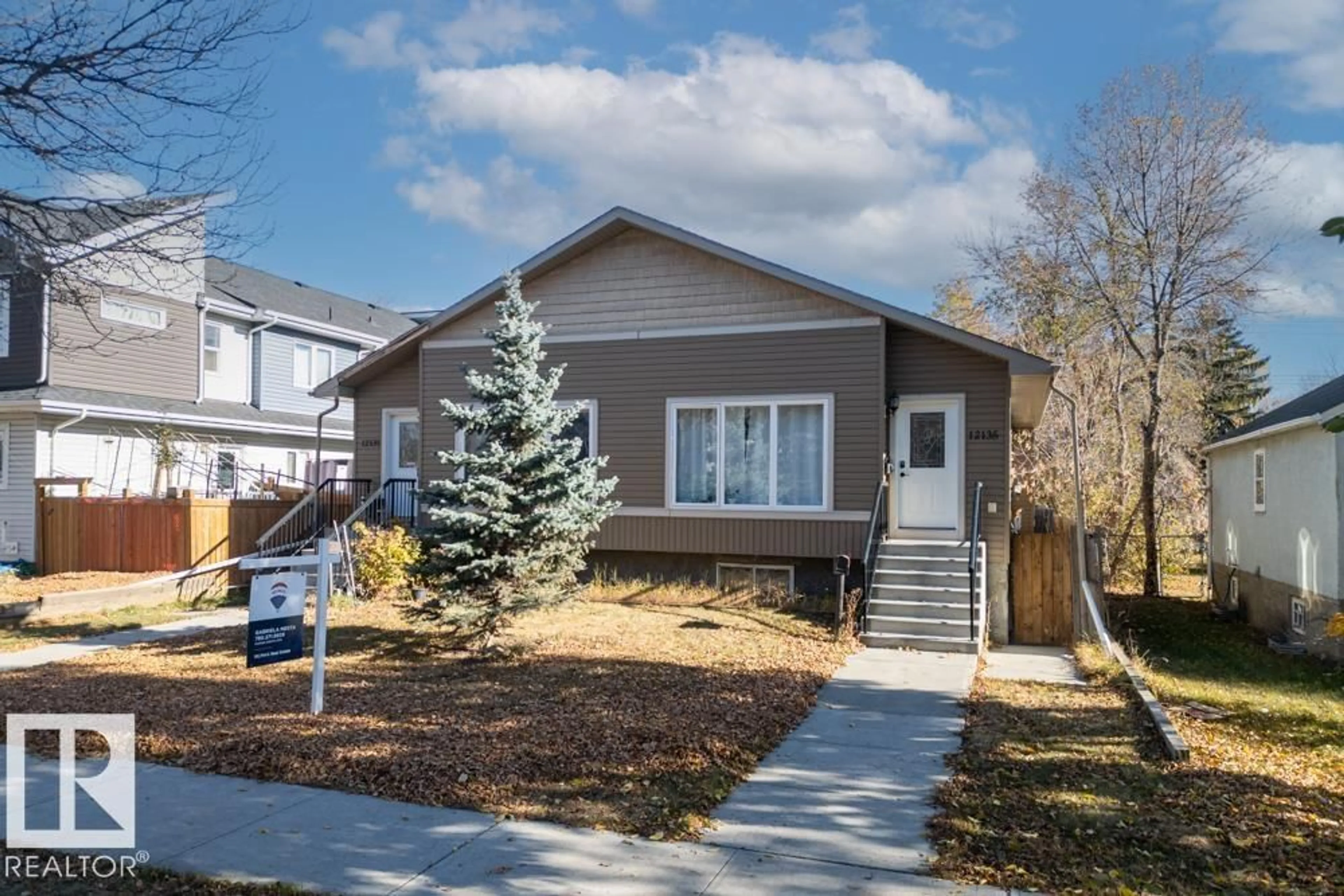 Home with vinyl exterior material, street for NW - 12135 & 12137 124 ST, Edmonton Alberta T5N0N1