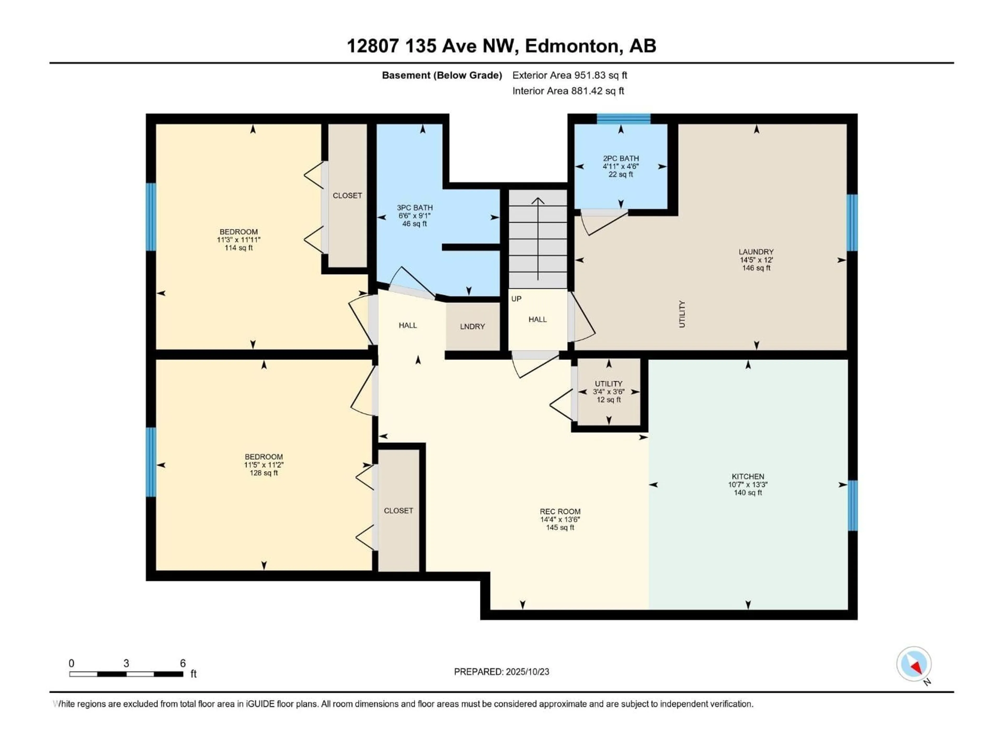 Floor plan for NW - 12807 135 AV, Edmonton Alberta T5L3X4