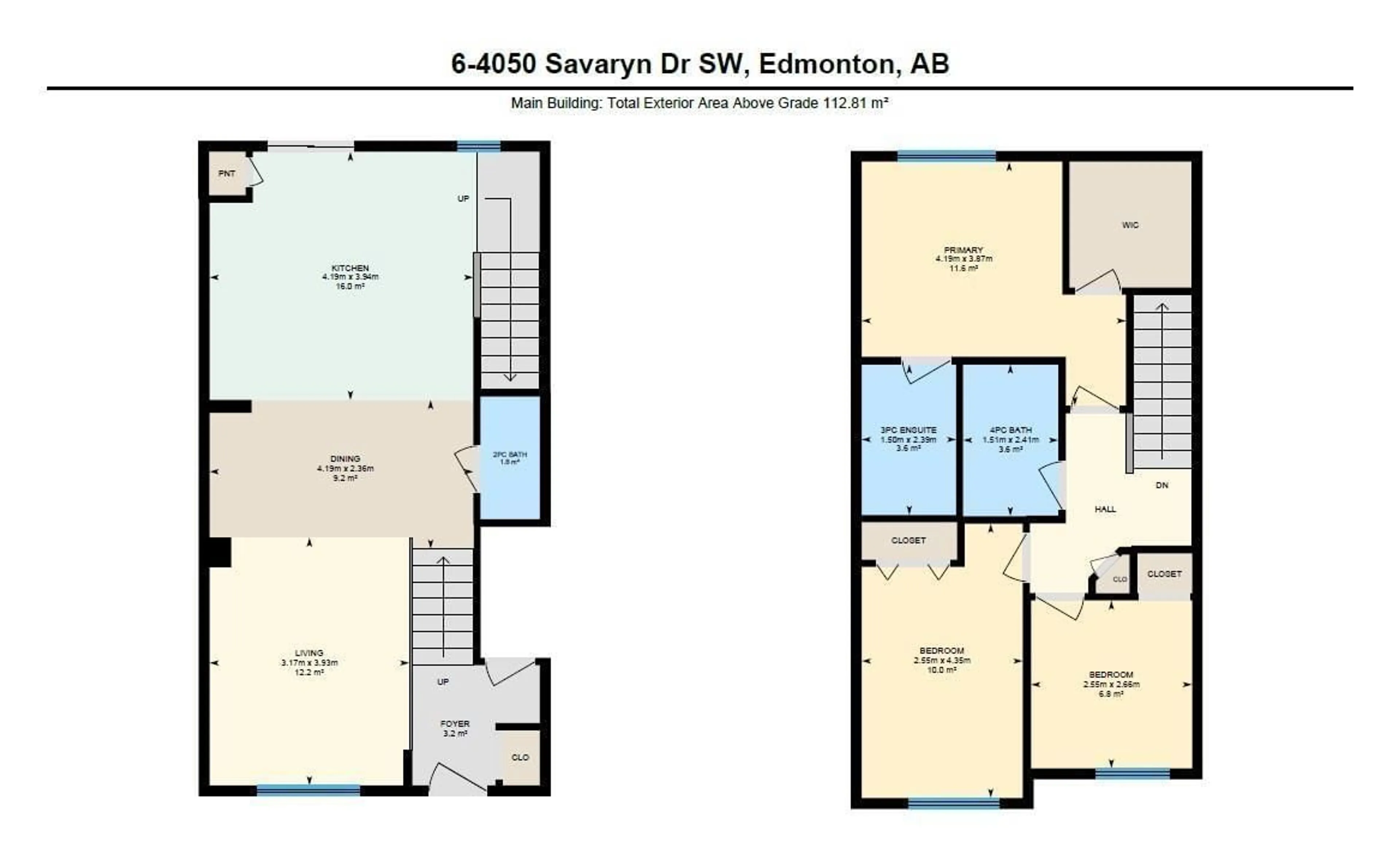 Floor plan for #6 - 4050 SAVARYN DR, Edmonton Alberta T6X1R8