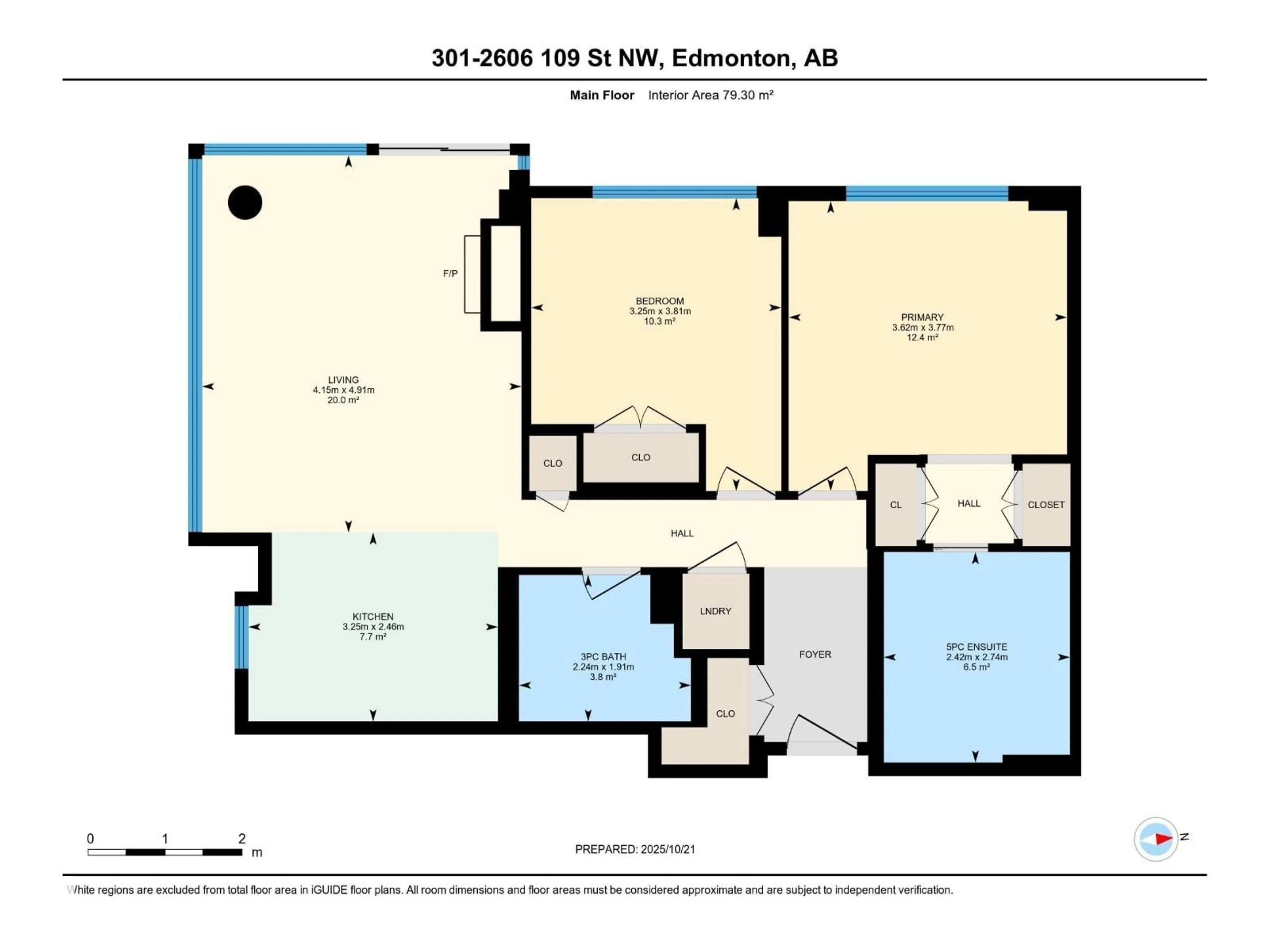 Floor plan for 301 - 2606 109 ST, Edmonton Alberta T6J3S9