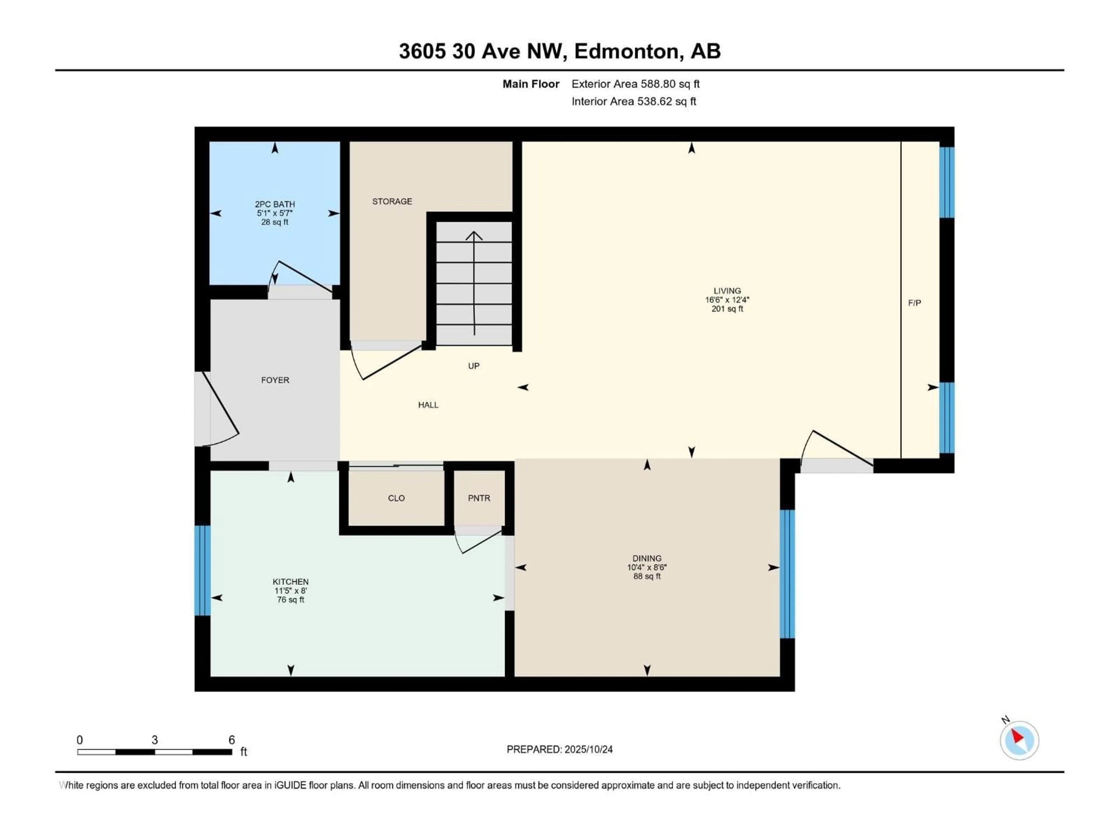Floor plan for 3605 30 AV, Edmonton Alberta T6L5H5