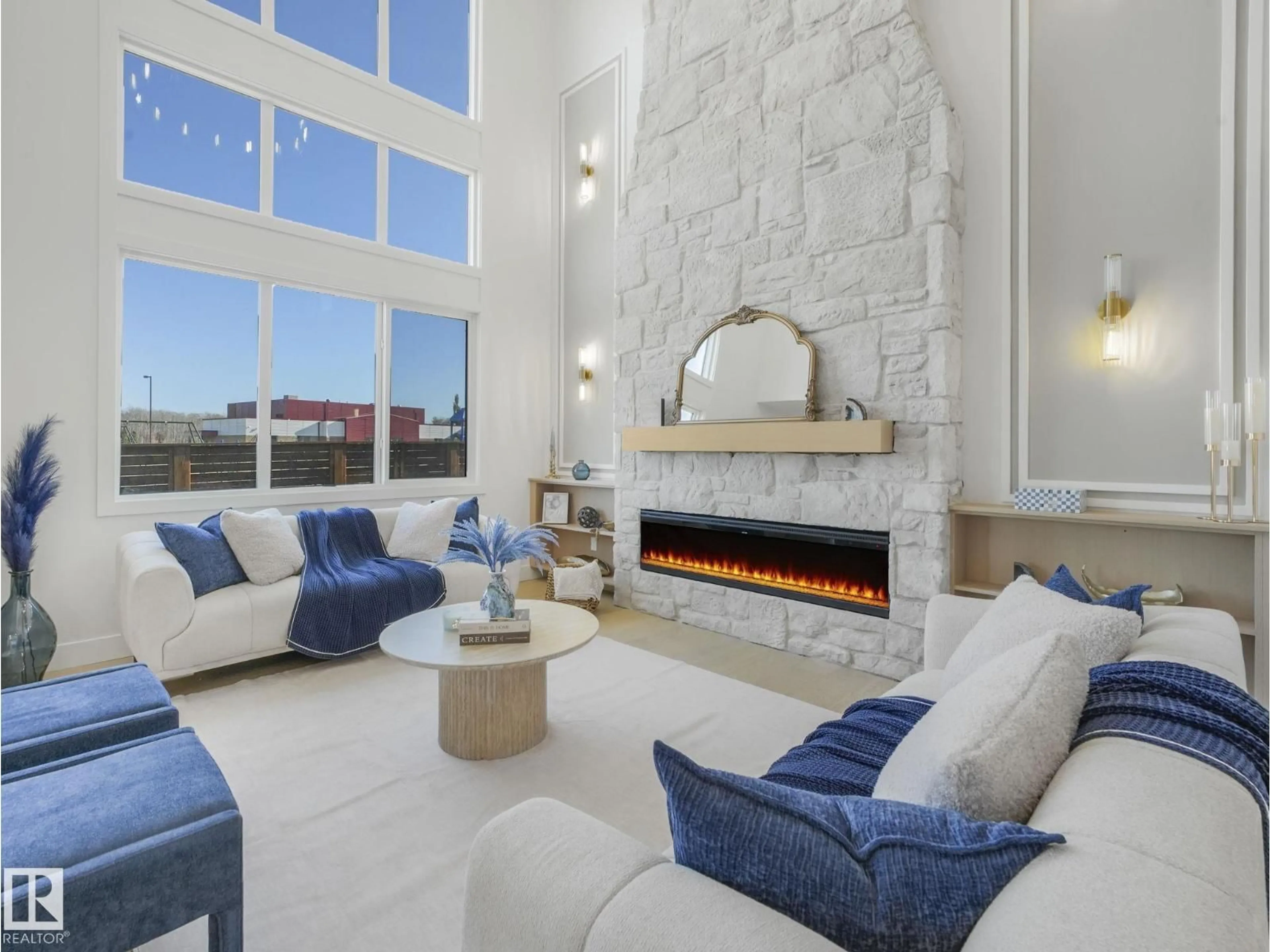 Living room with furniture, ceramic/tile floor for 49 BIRKSHIRE CRESCENT, Sherwood Park Alberta T8B0C7