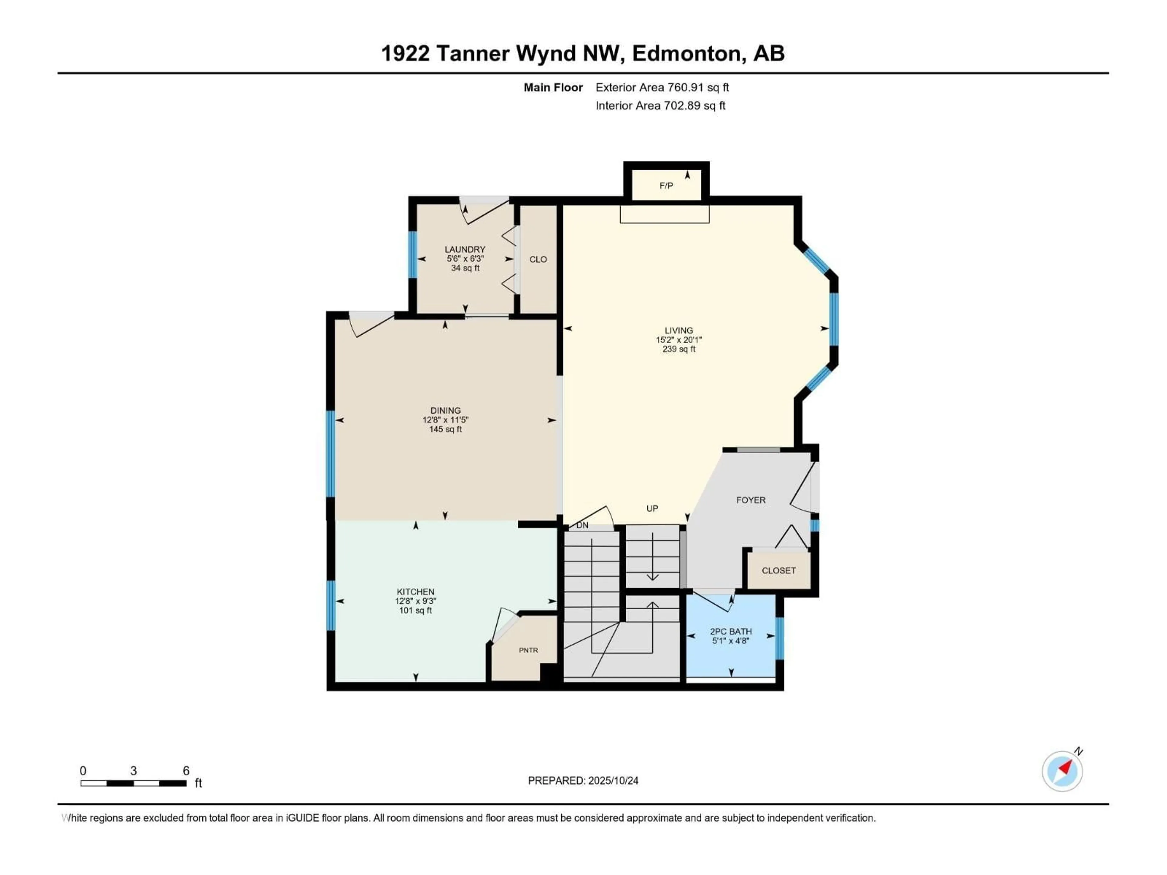 Floor plan for 1922 TANNER WD, Edmonton Alberta T6R2S5