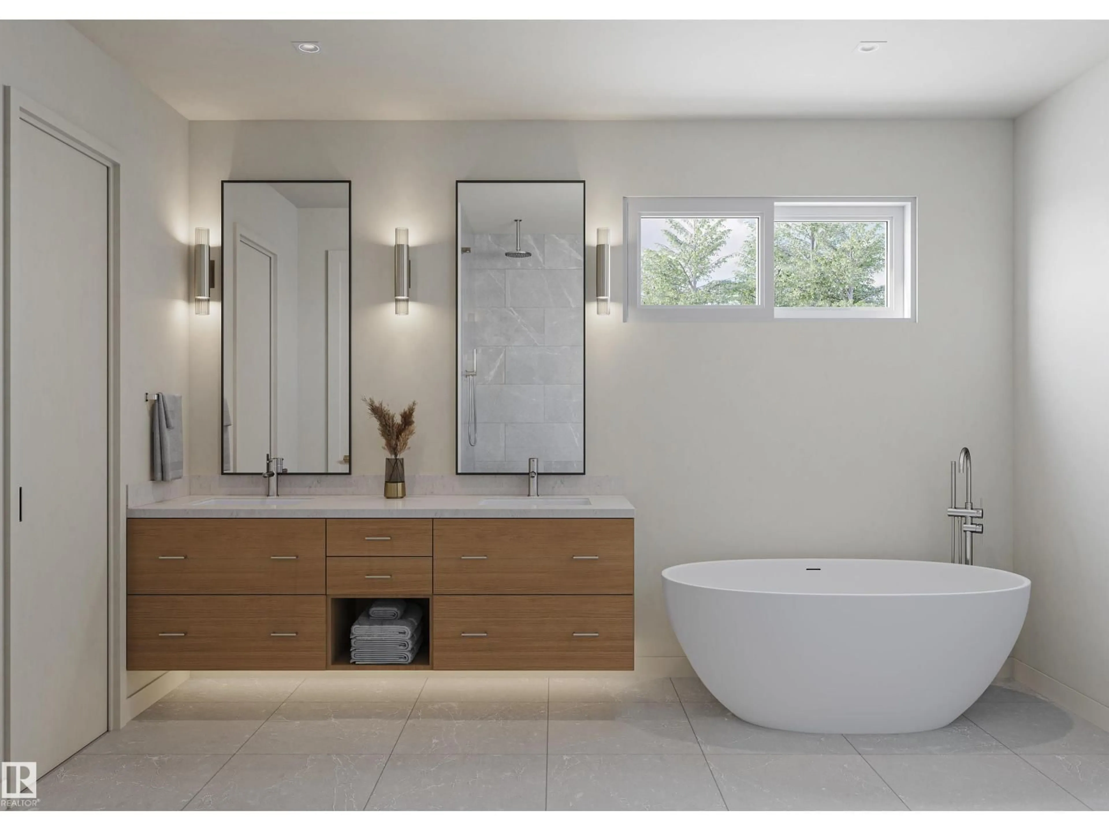 Contemporary bathroom, ceramic/tile floor for 14344 92A AV, Edmonton Alberta T5R5E4