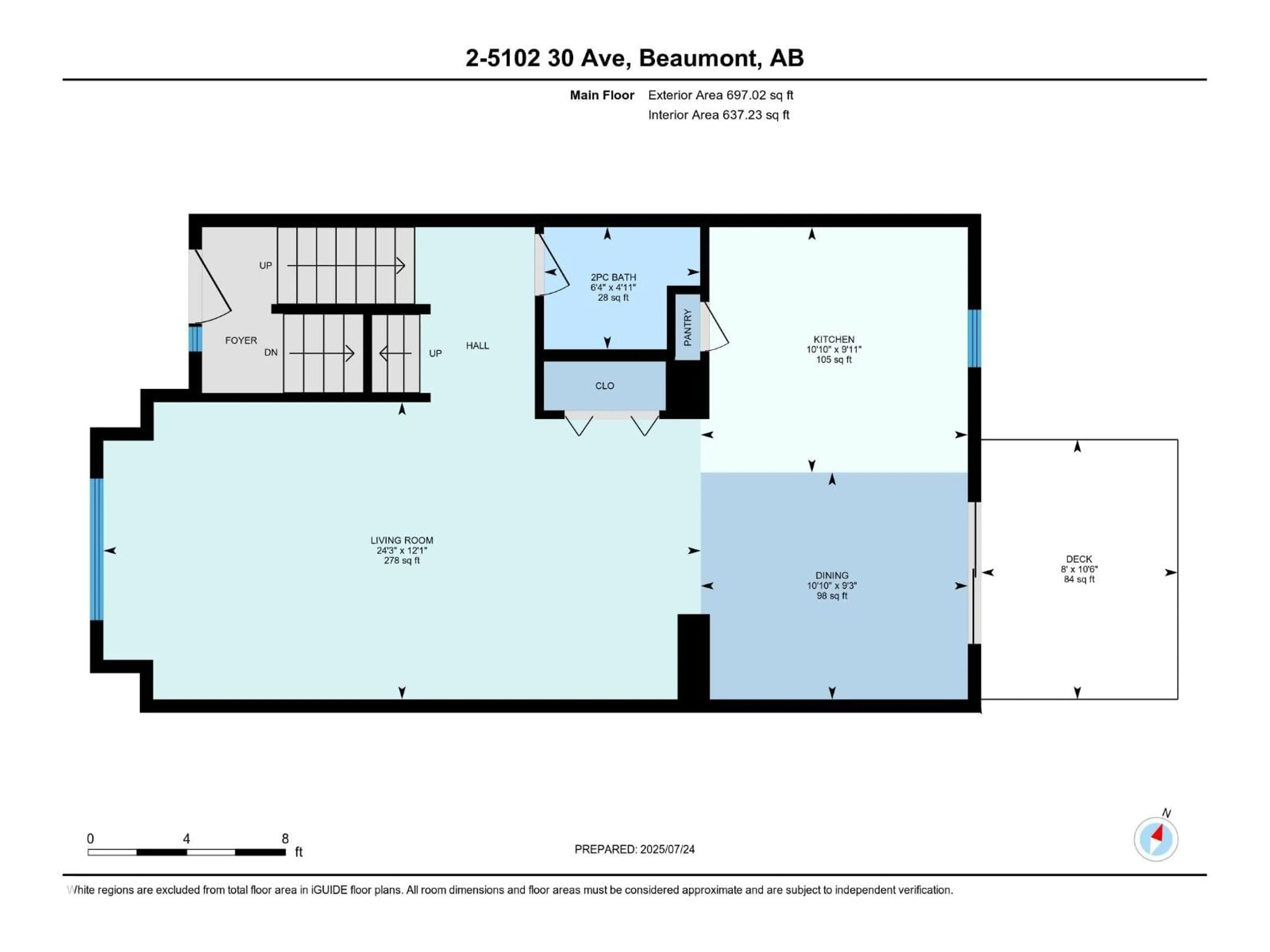 Floor plan for #2 - 5102 30 AV, Beaumont Alberta T4X0A9