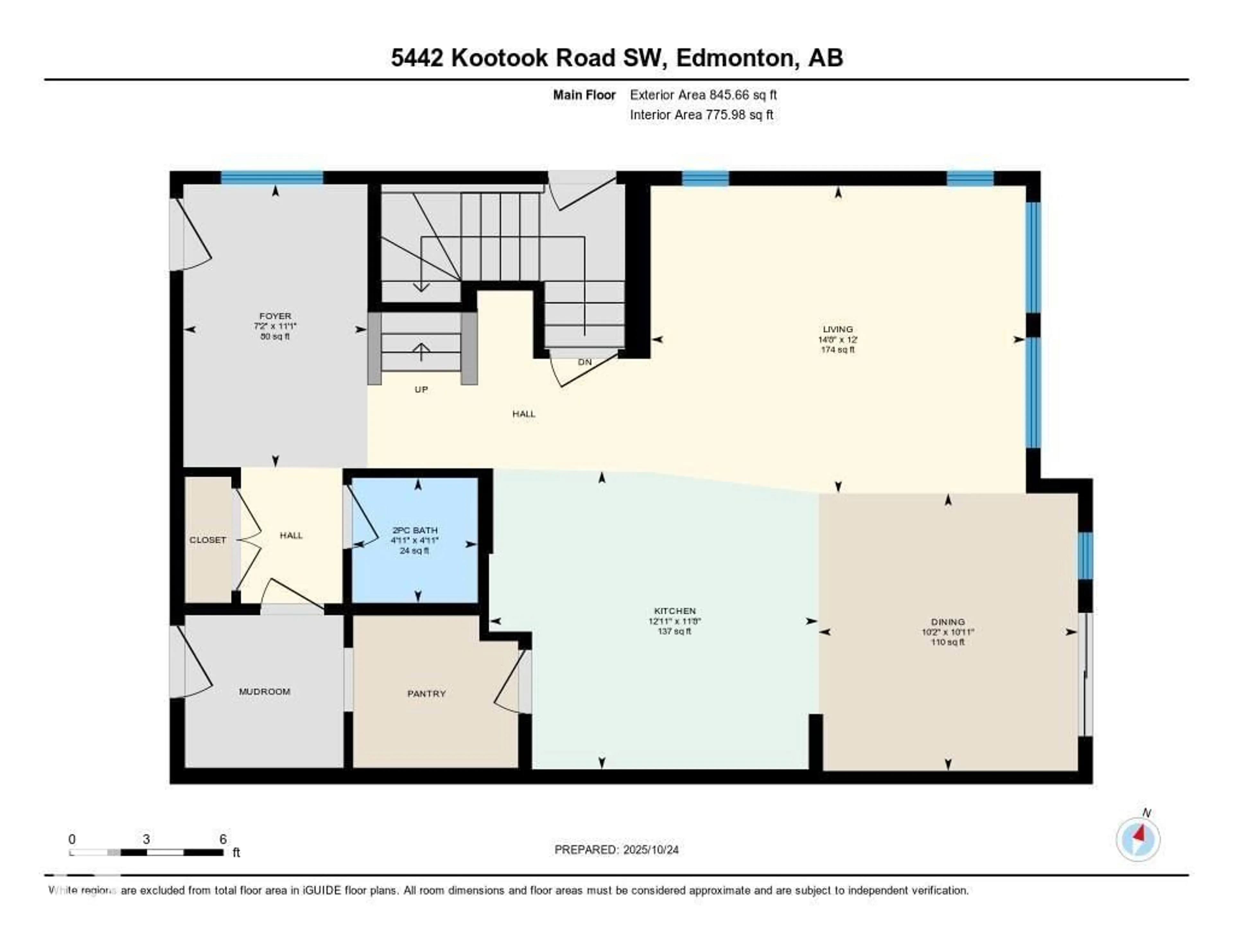 Floor plan for 5442 KOOTOOK RD, Edmonton Alberta T6W4Z7