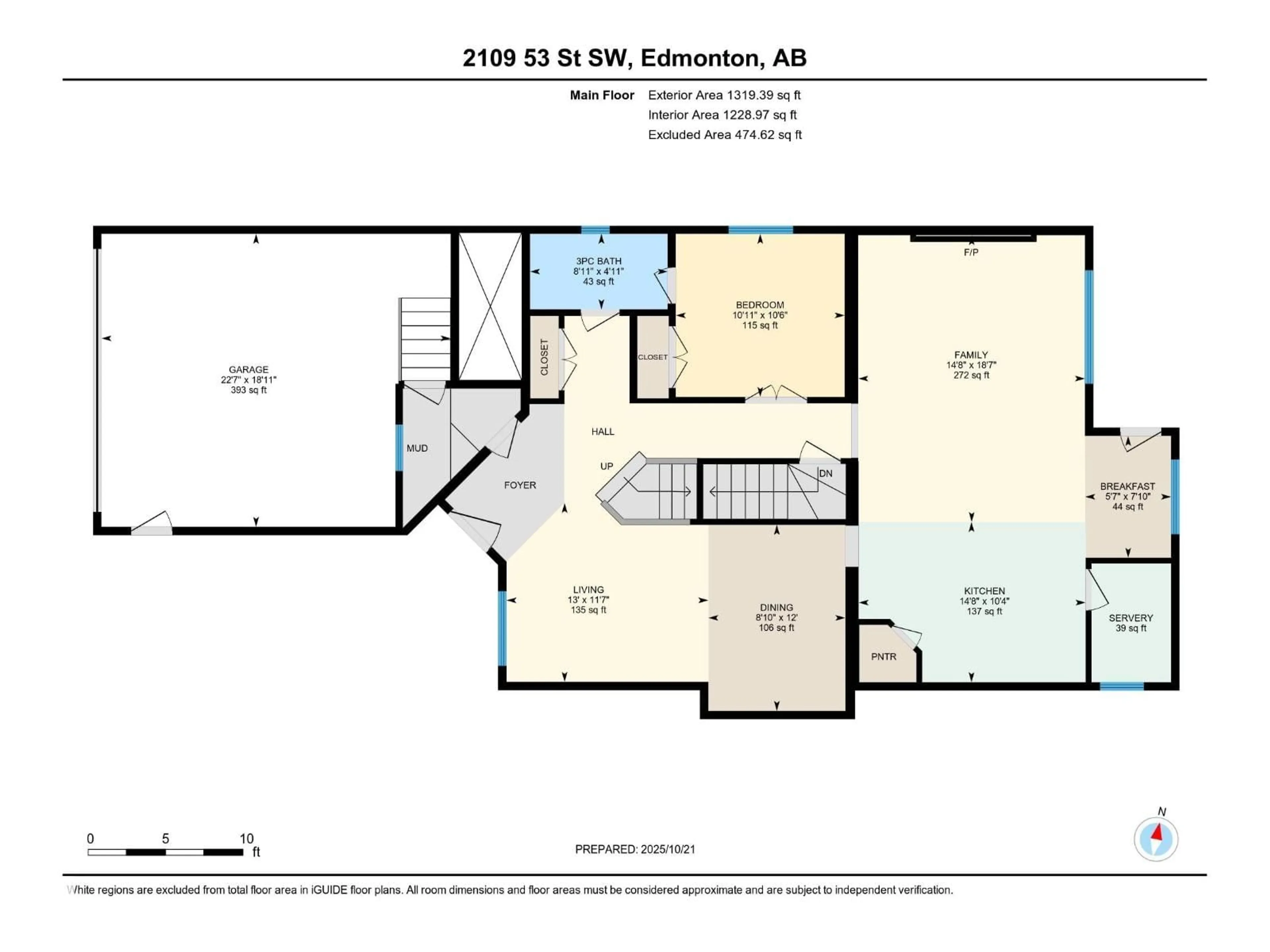 Floor plan for 2109 53 ST, Edmonton Alberta T6X1X3