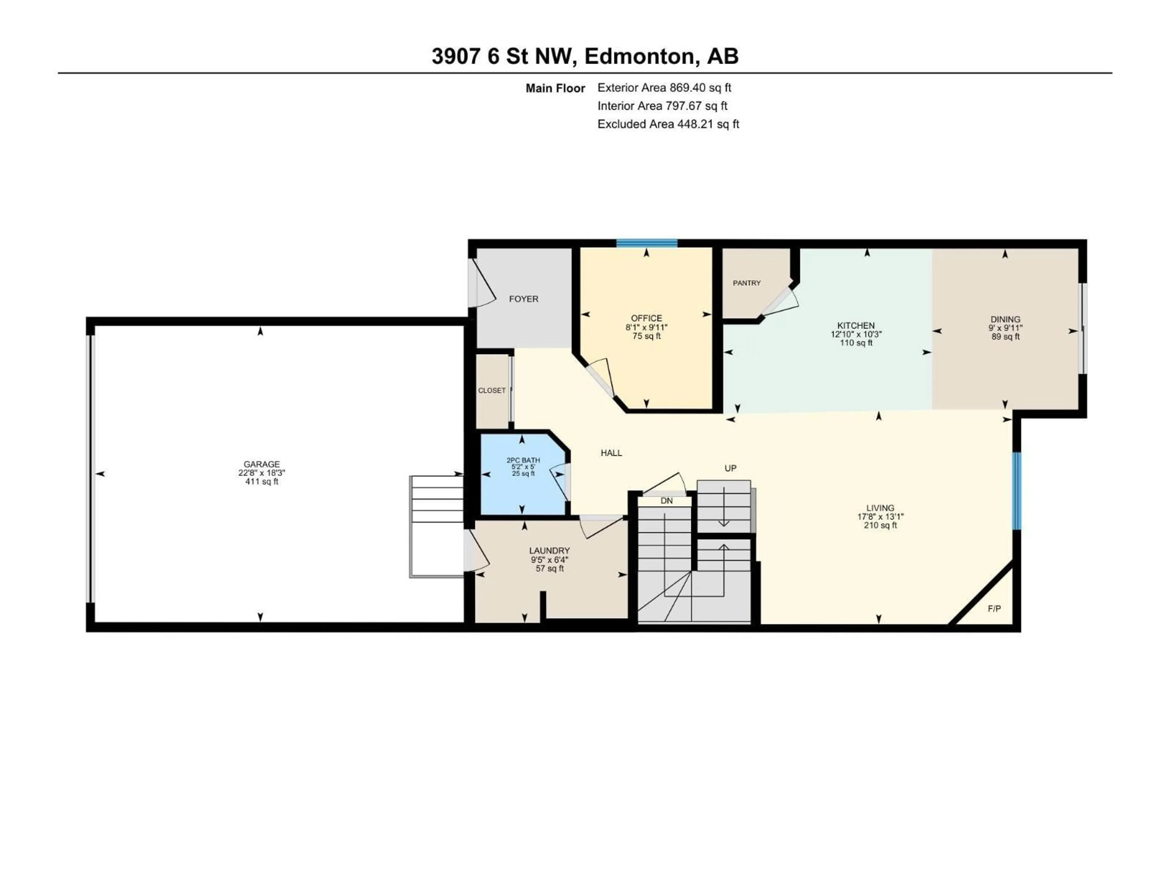 Floor plan for NW - 3907 6 ST, Edmonton Alberta T6T0T5