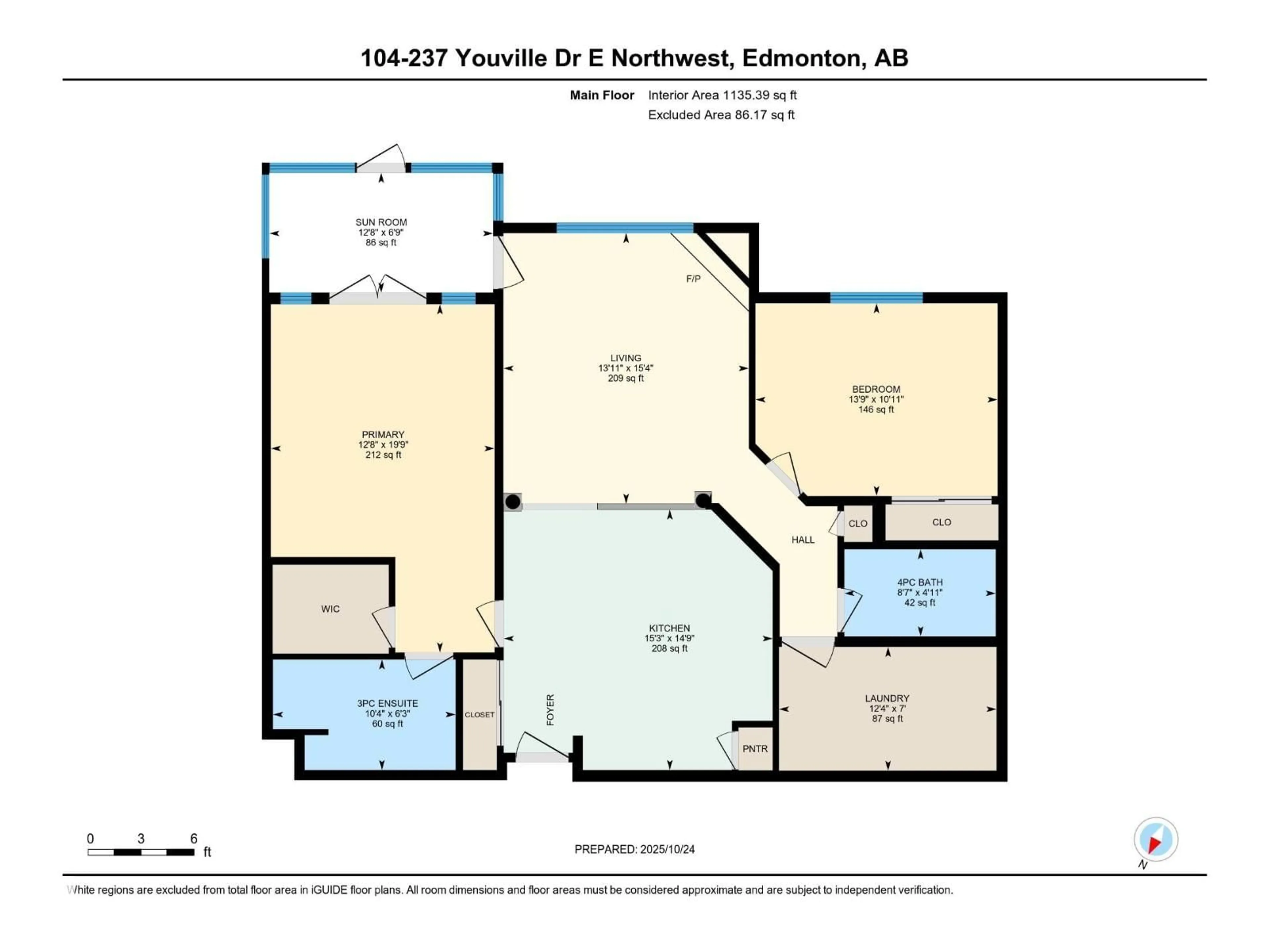 Floor plan for #104 - 237 YOUVILLE DR, Edmonton Alberta T6L7G2