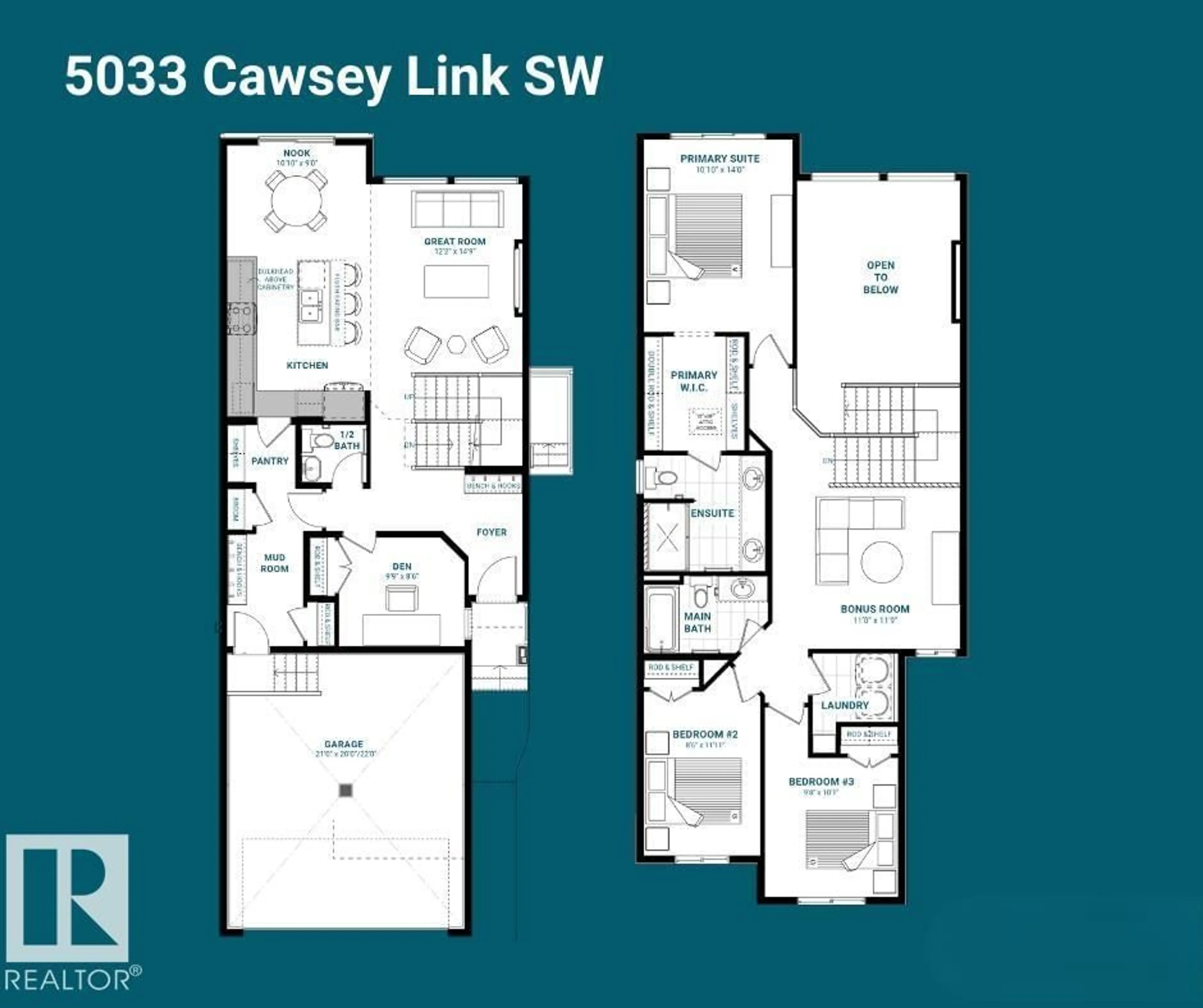 Floor plan for SW SW - 5033 CAWSEY LI, Edmonton Alberta T6W4B5