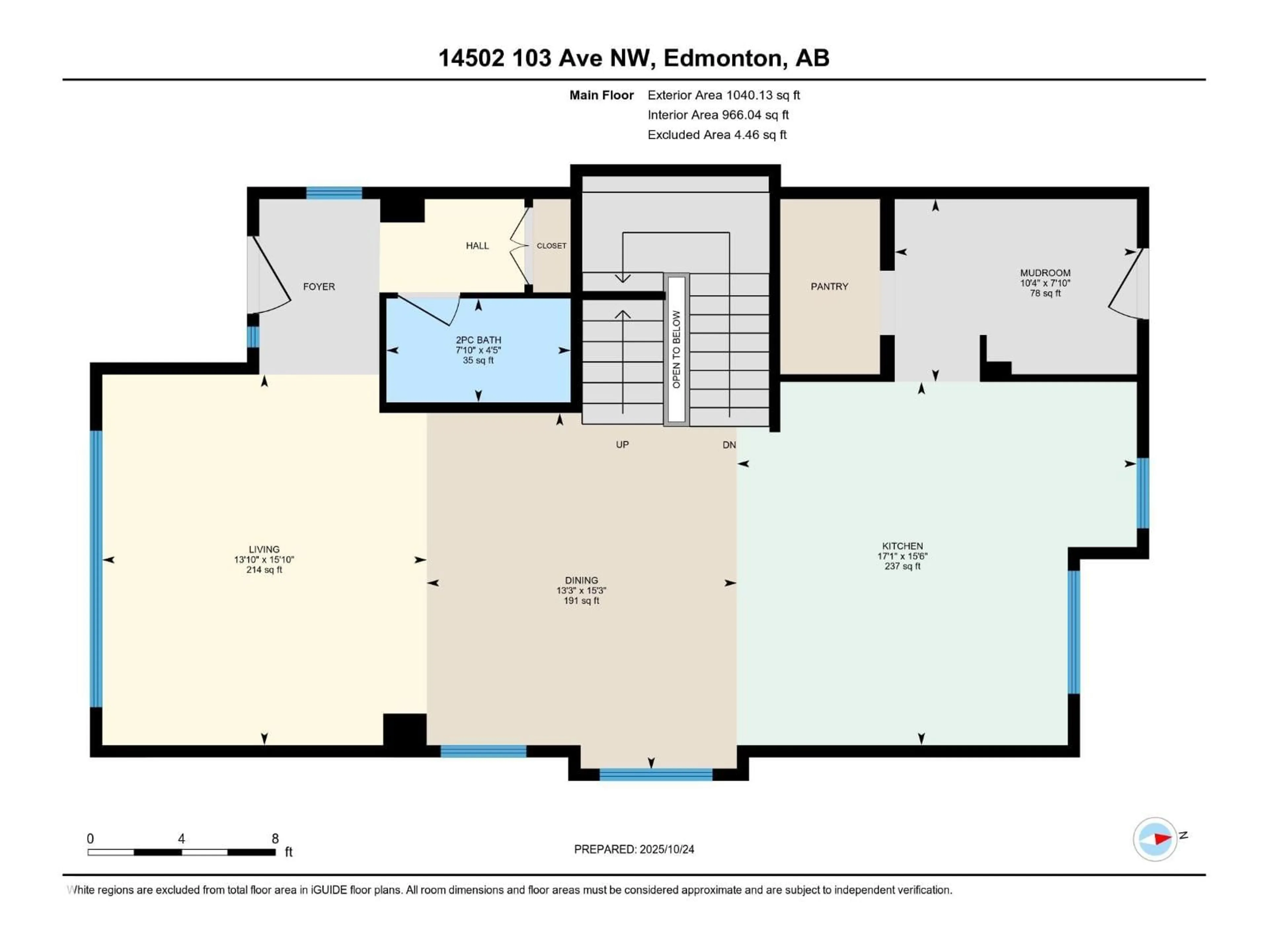 Floor plan for 14502 103 AV, Edmonton Alberta T5W0T4
