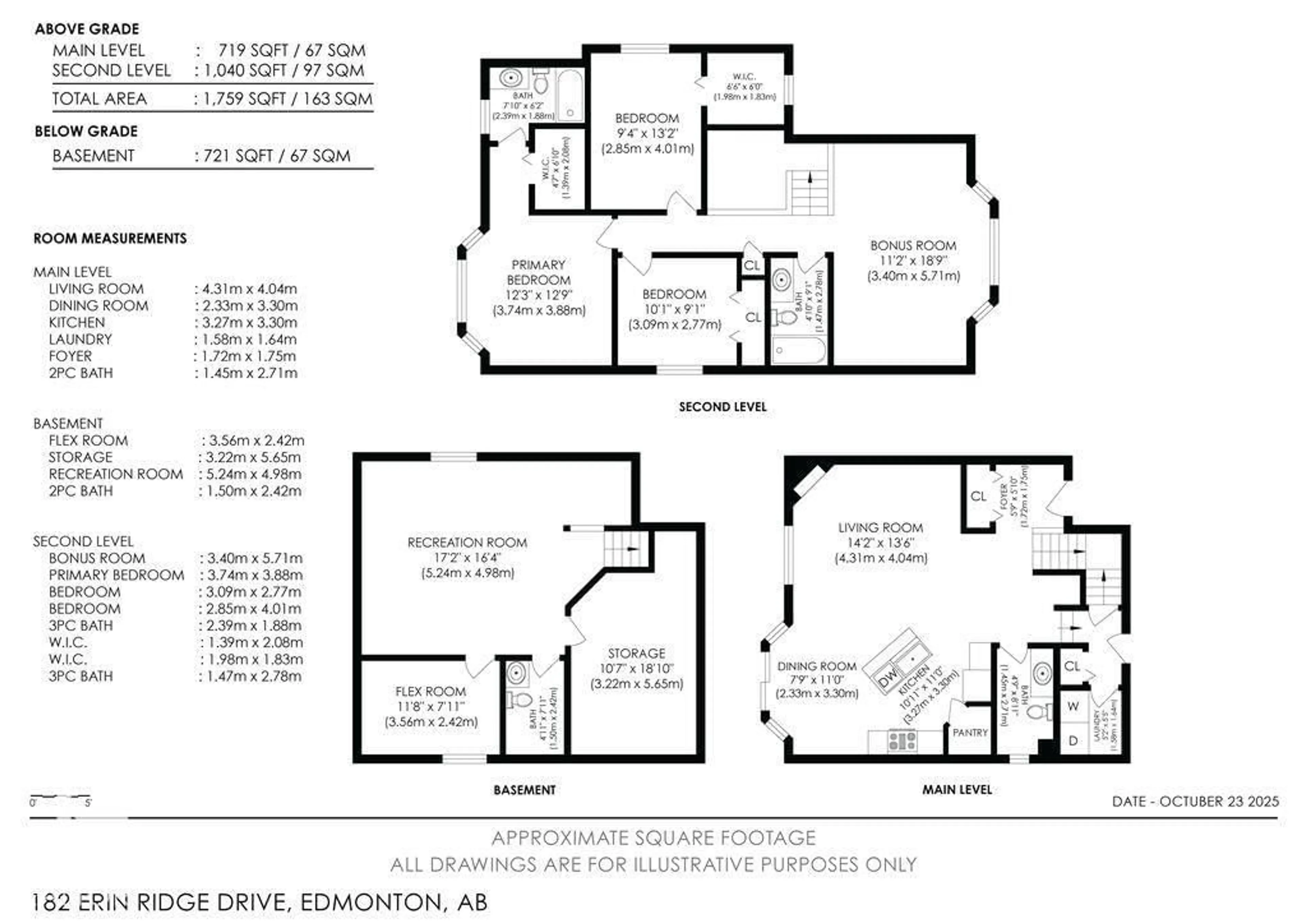 Floor plan for 182 ERIN RIDGE DR, St. Albert Alberta T8N6Z3